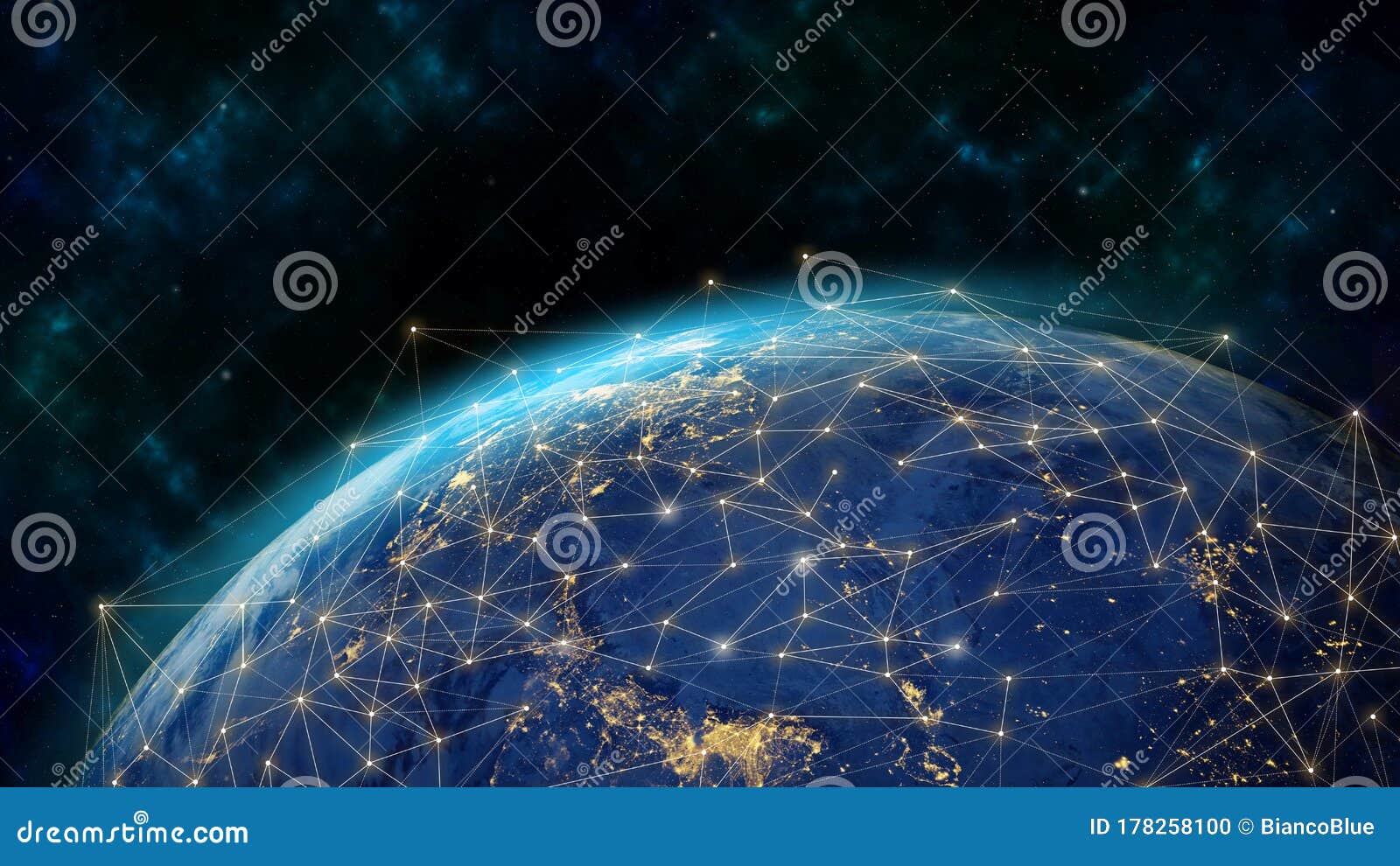 global network modern creative telecommunication and internet connection