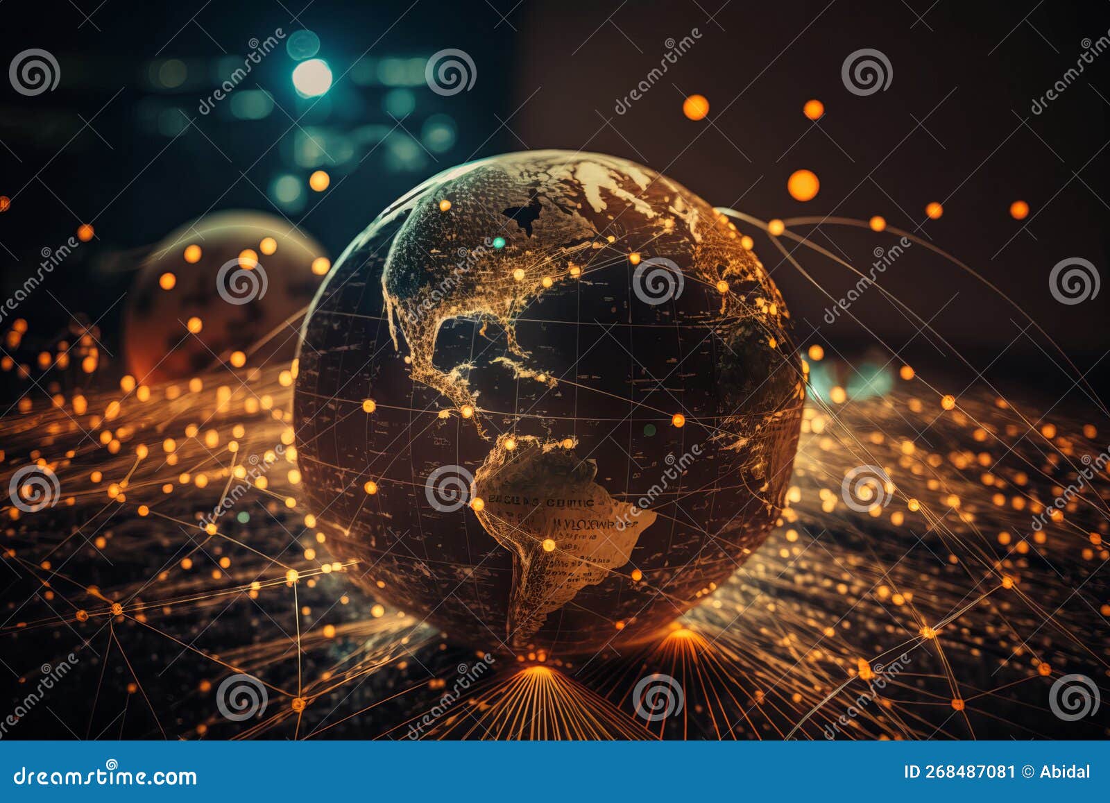 global network of telecommunication on earth abstract world technology and communication background