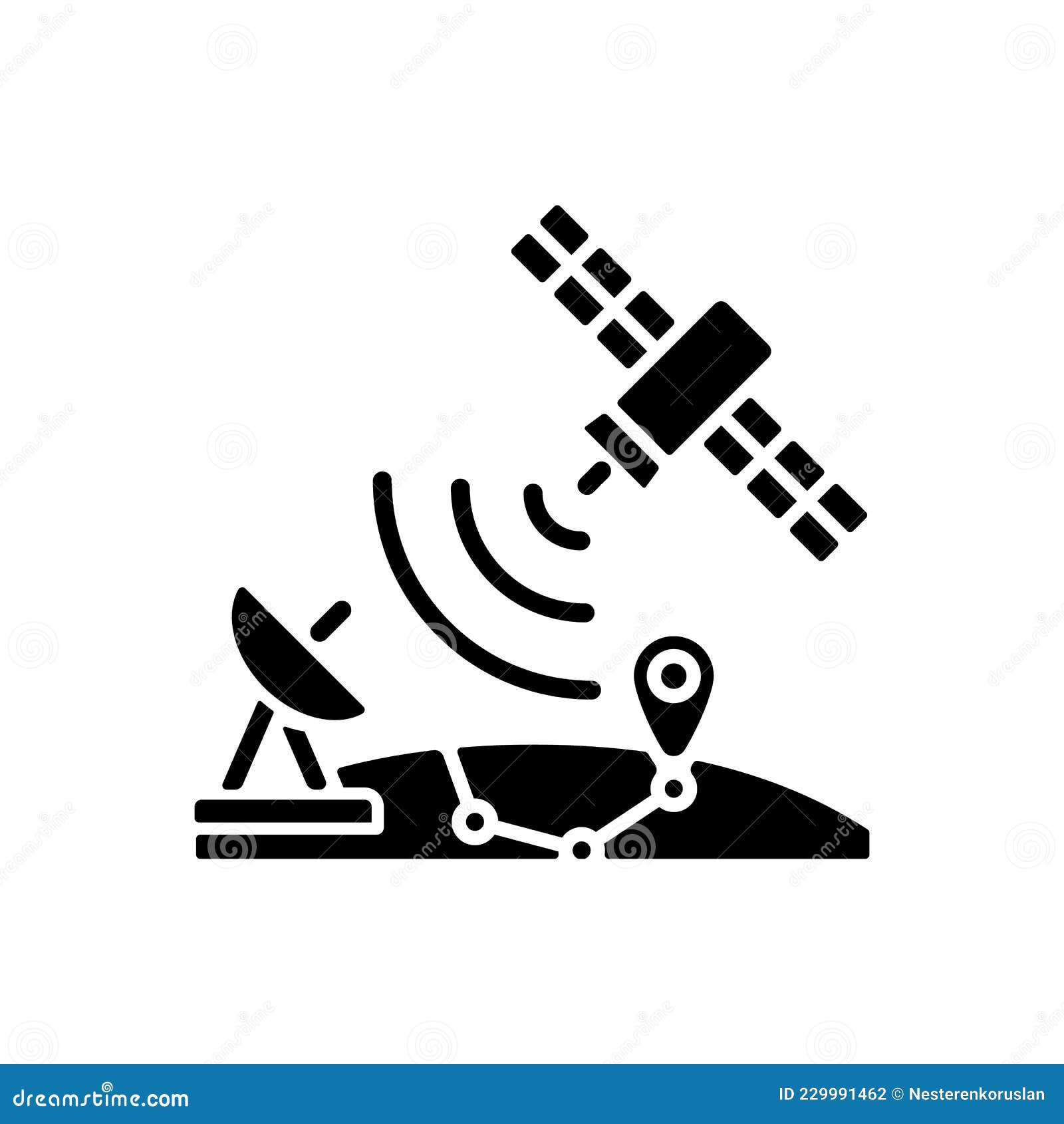 global positioning system black glyph icon