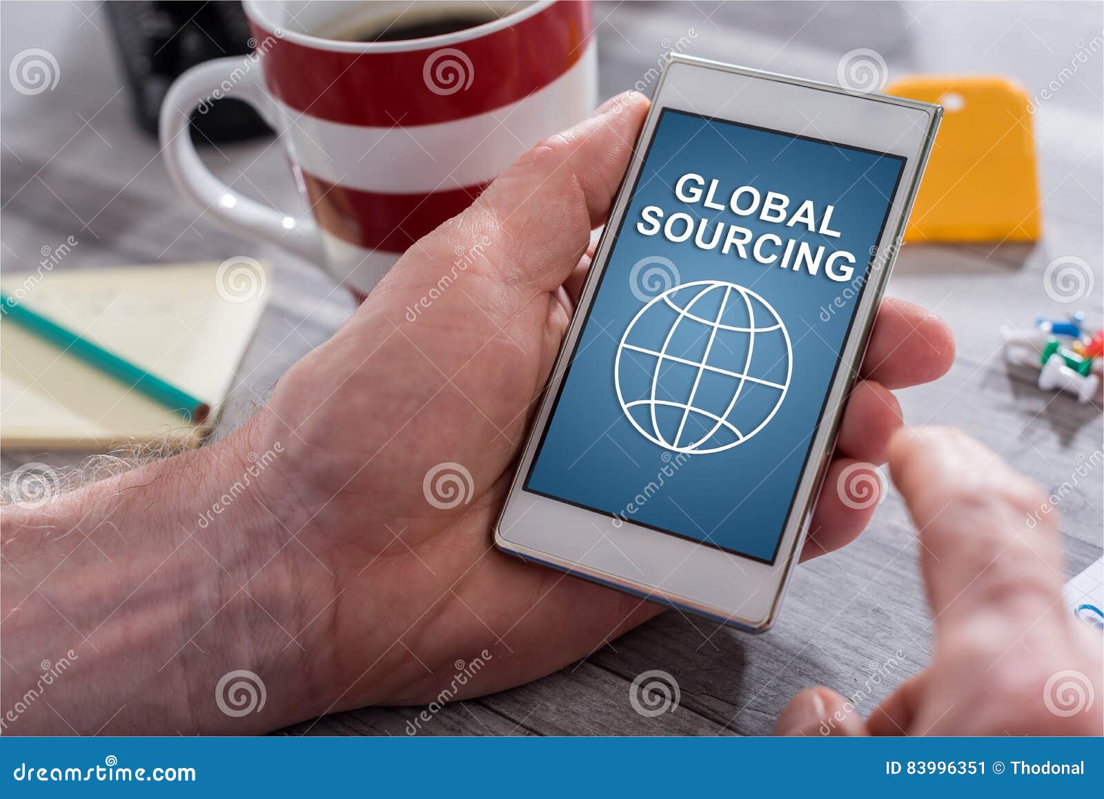 Global Sourcing Concept On A Smartphone Stock Image ...
