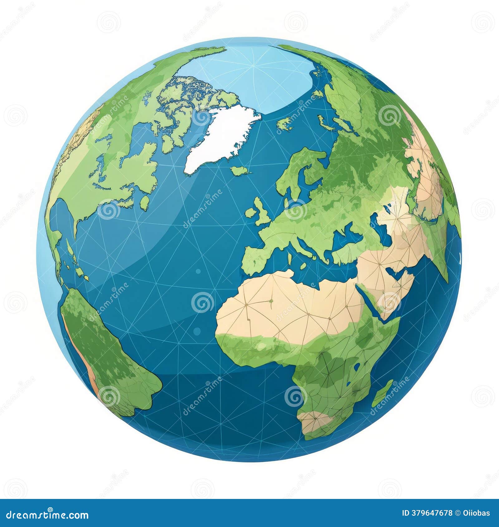 global-sphere-polygonal-earth-