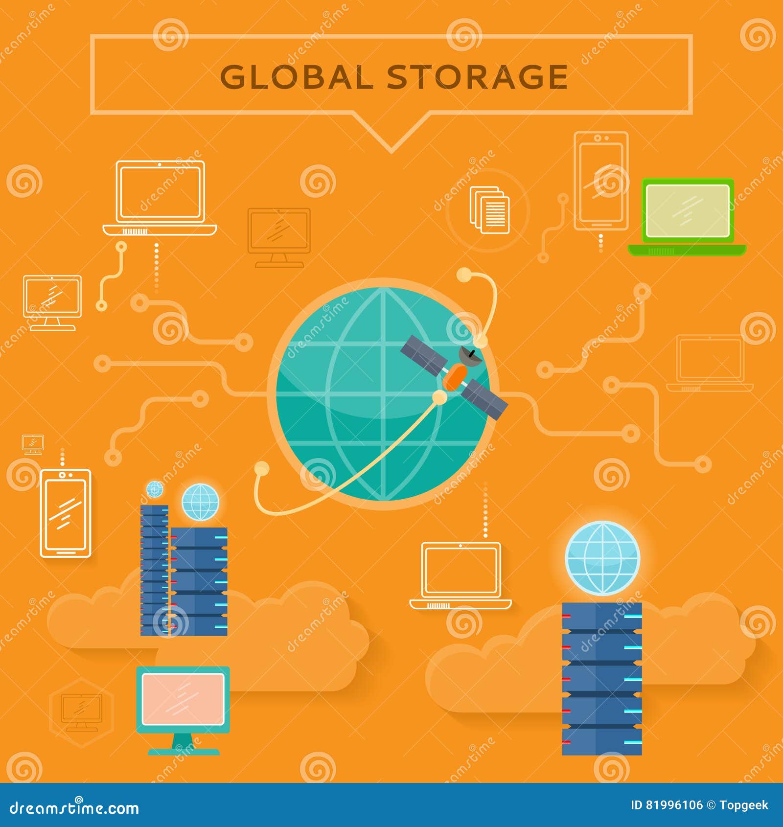 global storage web banner in flat style