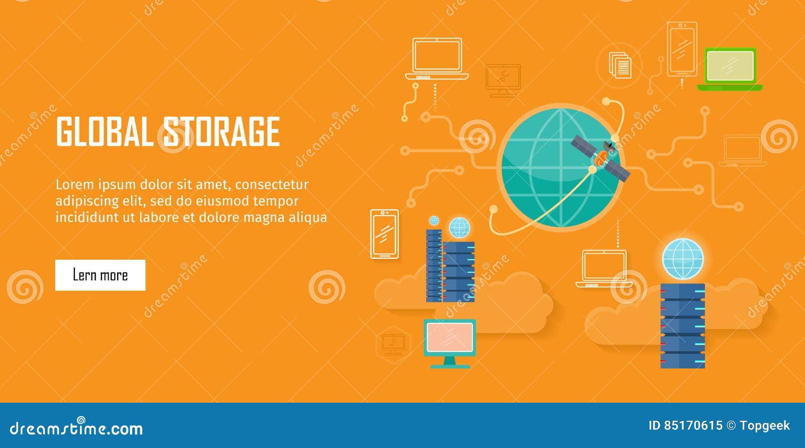global storage web banner in flat style