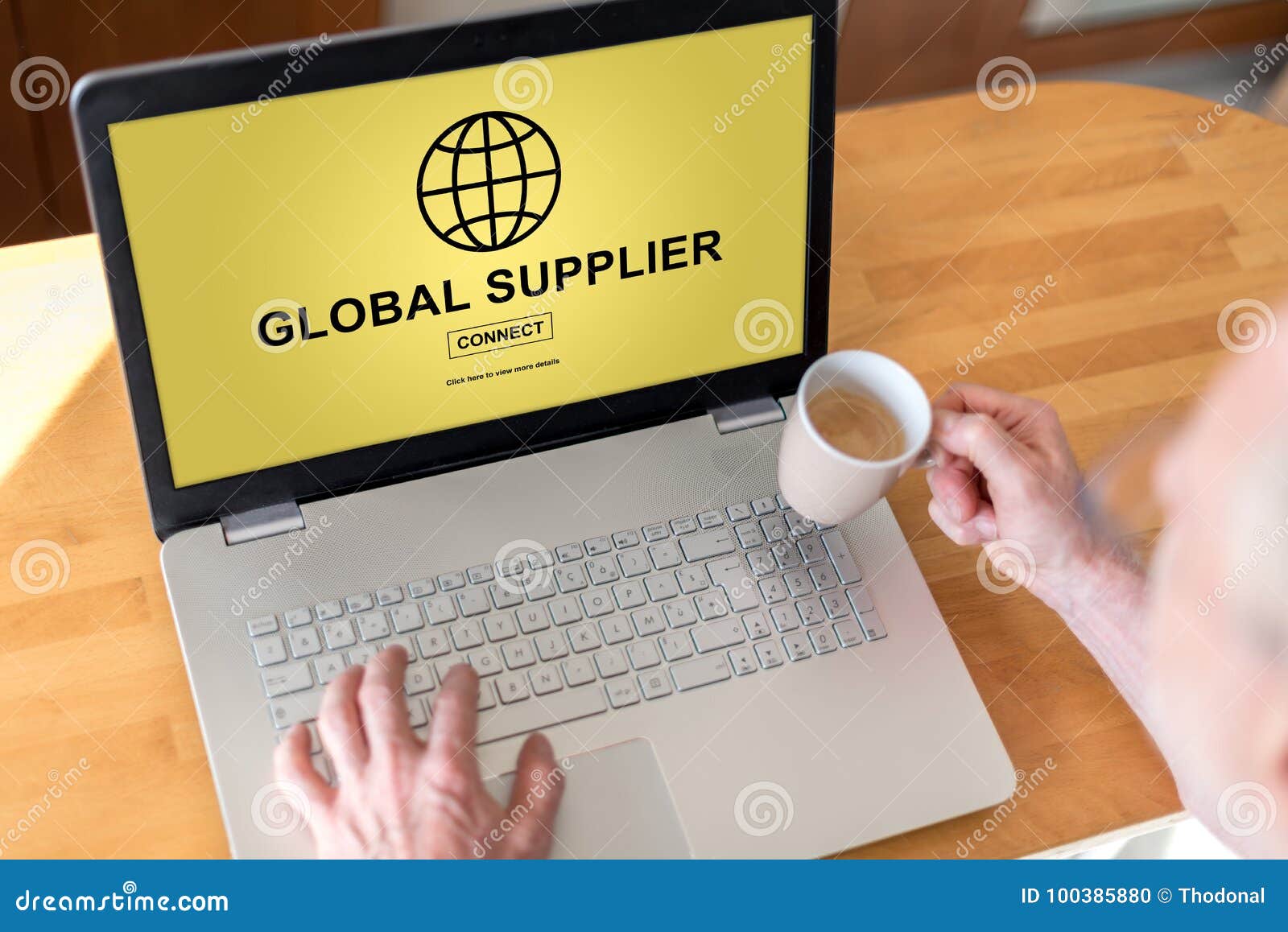 Global Supplier Concept on a Laptop Stock Photo Image of outsourcing