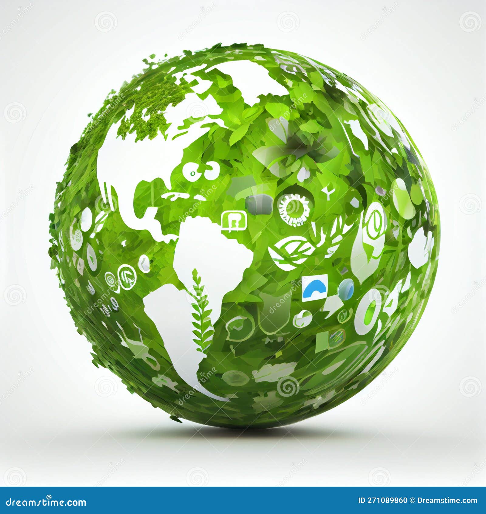 Global Sustainability a Spinning Green Globe in Action Stock