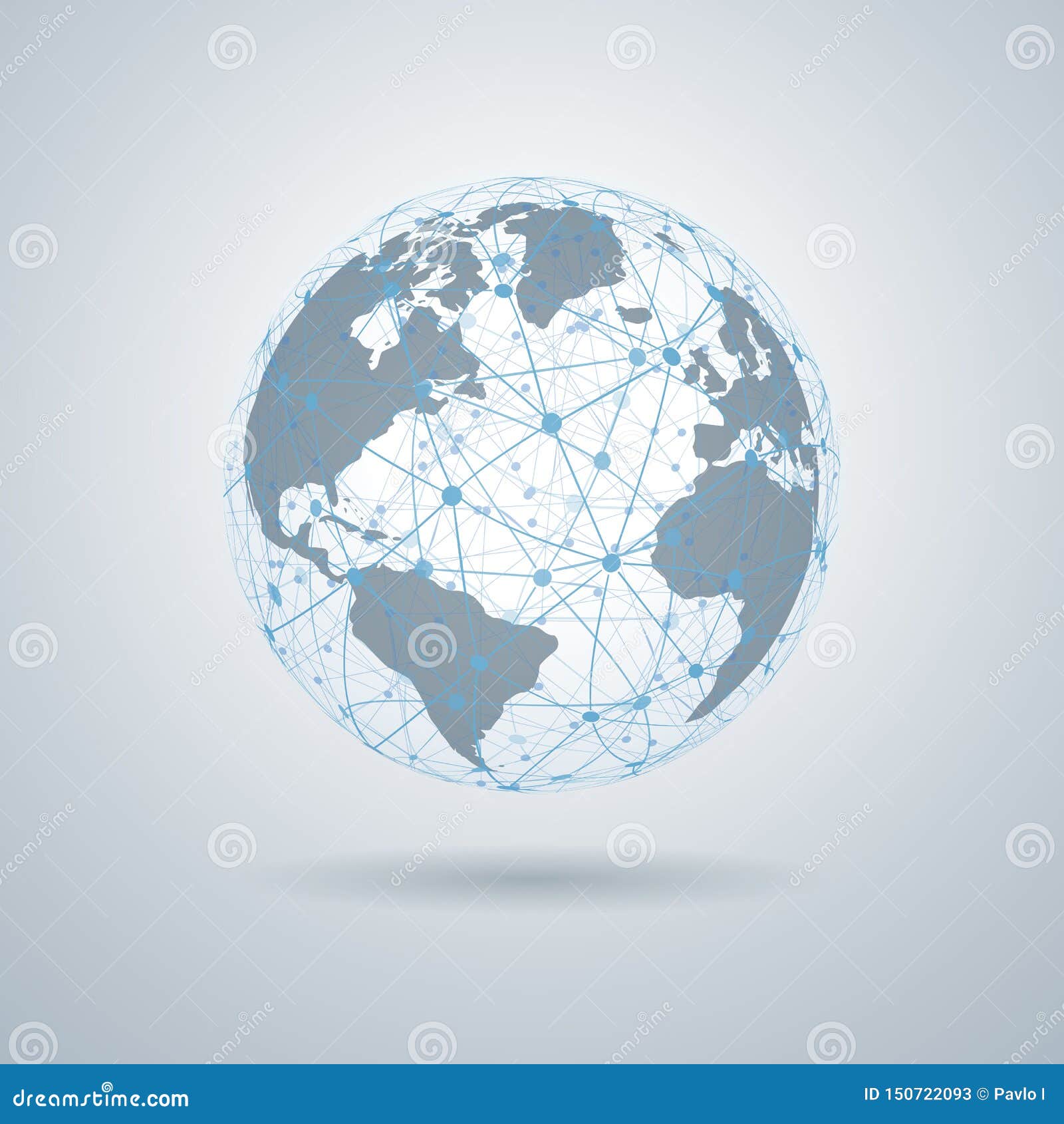 global tech concept, network connection, 3d globes with world maps Ã¢â¬â 