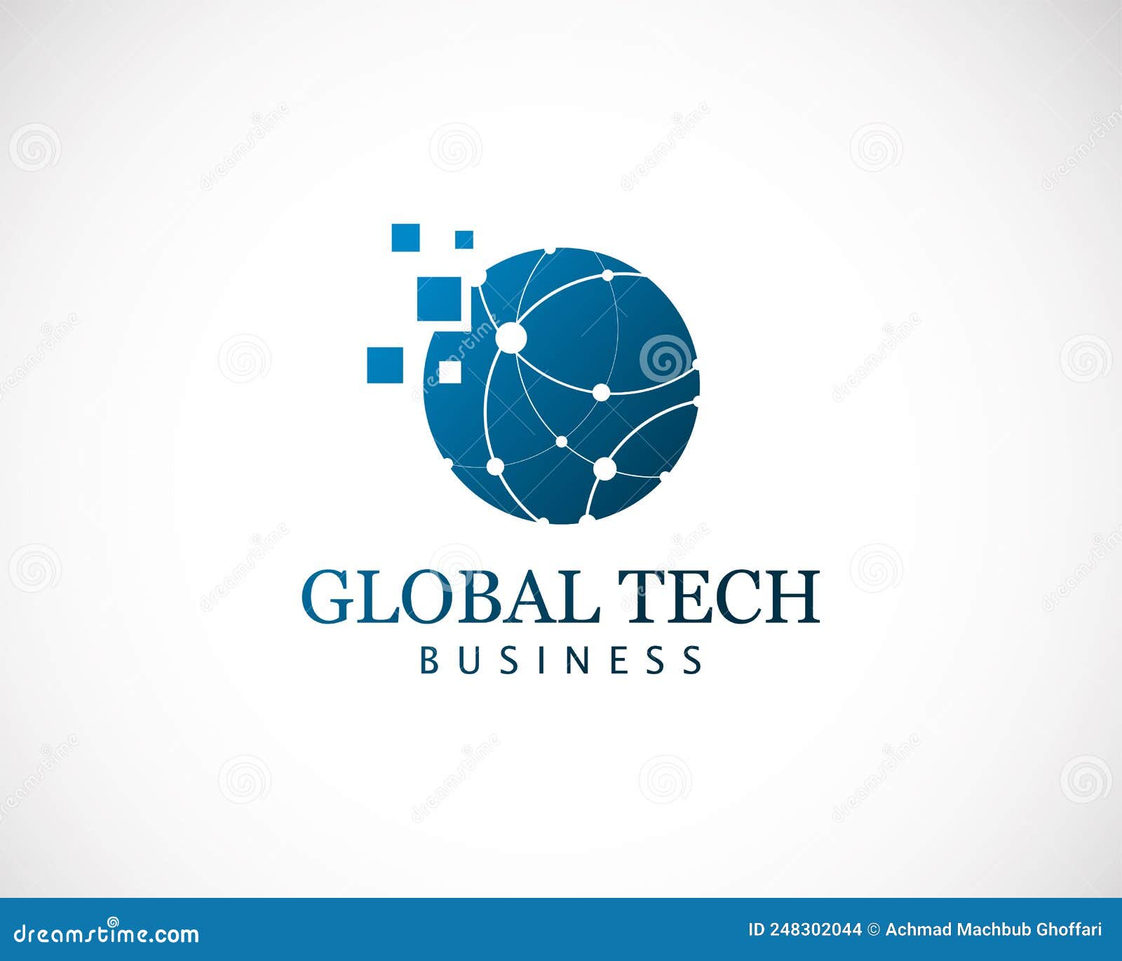 Global Tech Logo Creative Color Modern Pixel Digital Design Concept