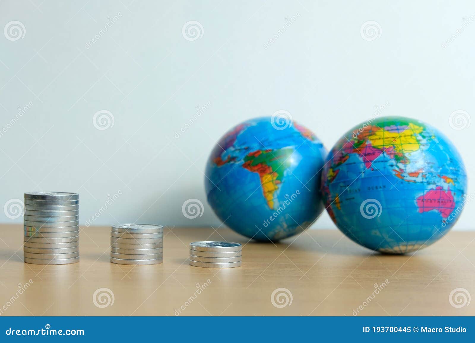 Global Trade And Financial Concept - Decreasing Stack Of ...