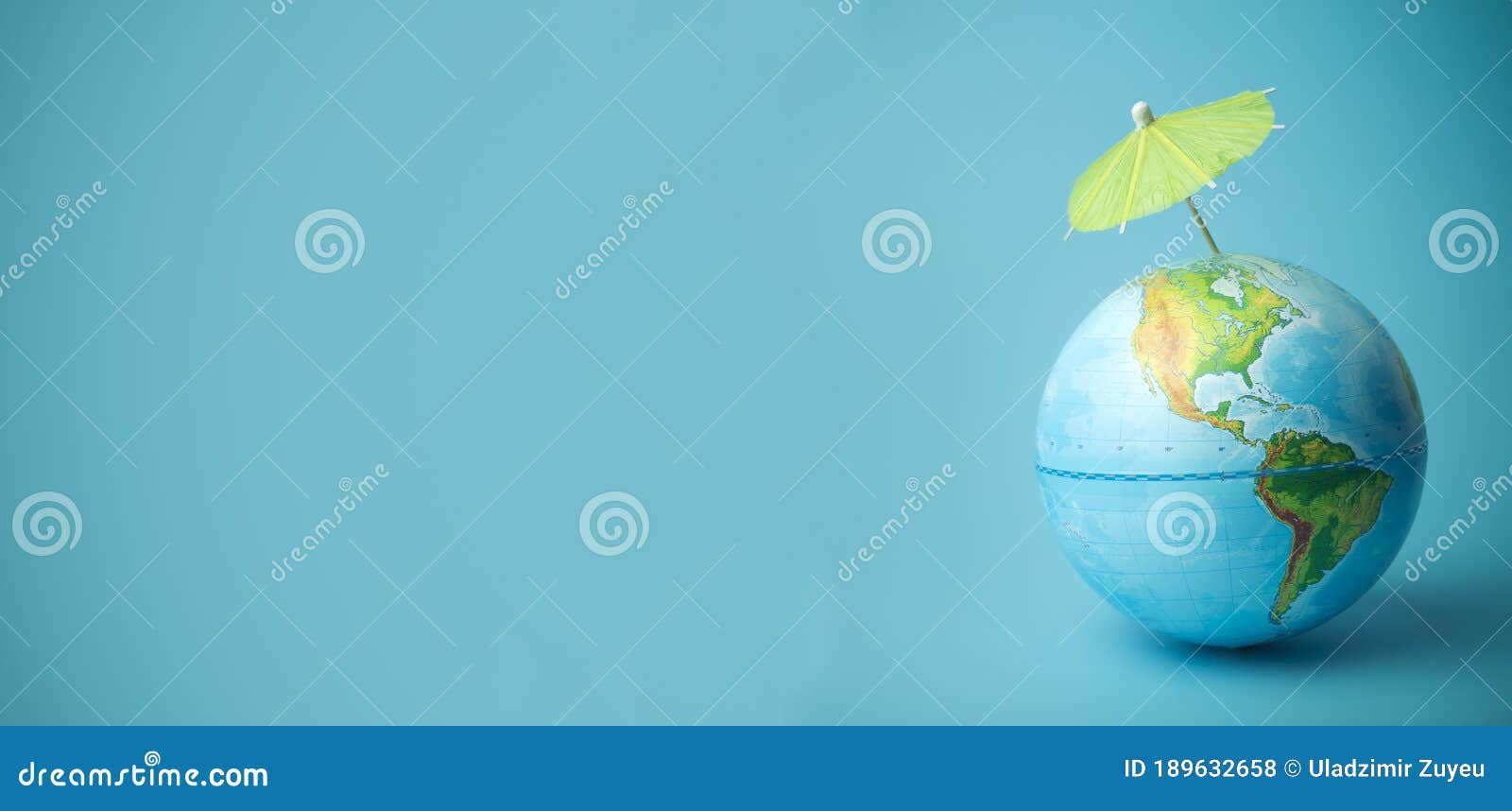 Global Warming and Climate Change on Earth Concept. Earth Globe on a Blue  Background with an Umbrella Stock Photo - Image of earth, energy: 189632658