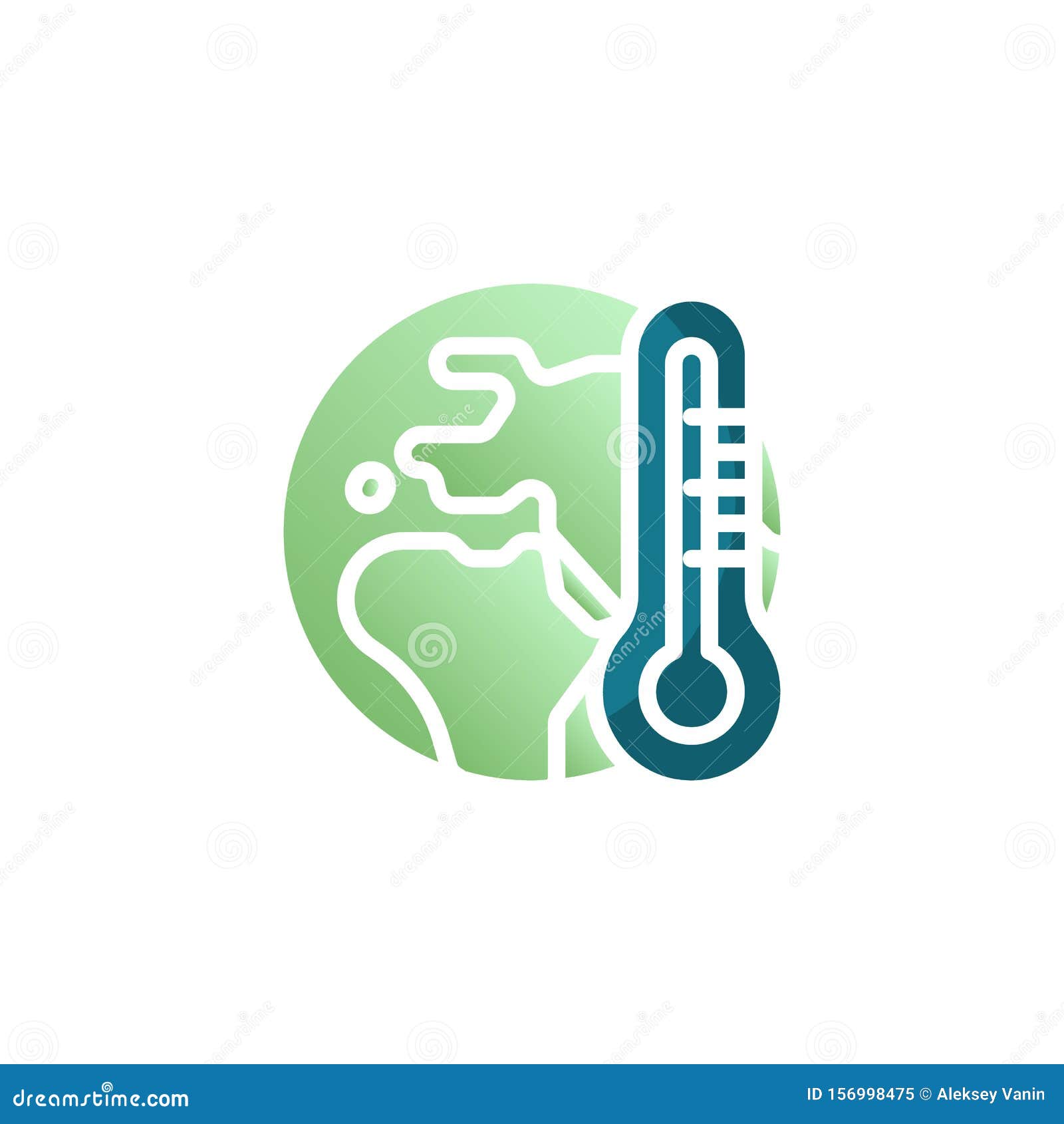 Global warming icon. Earth with thermometer Stock Vector Image