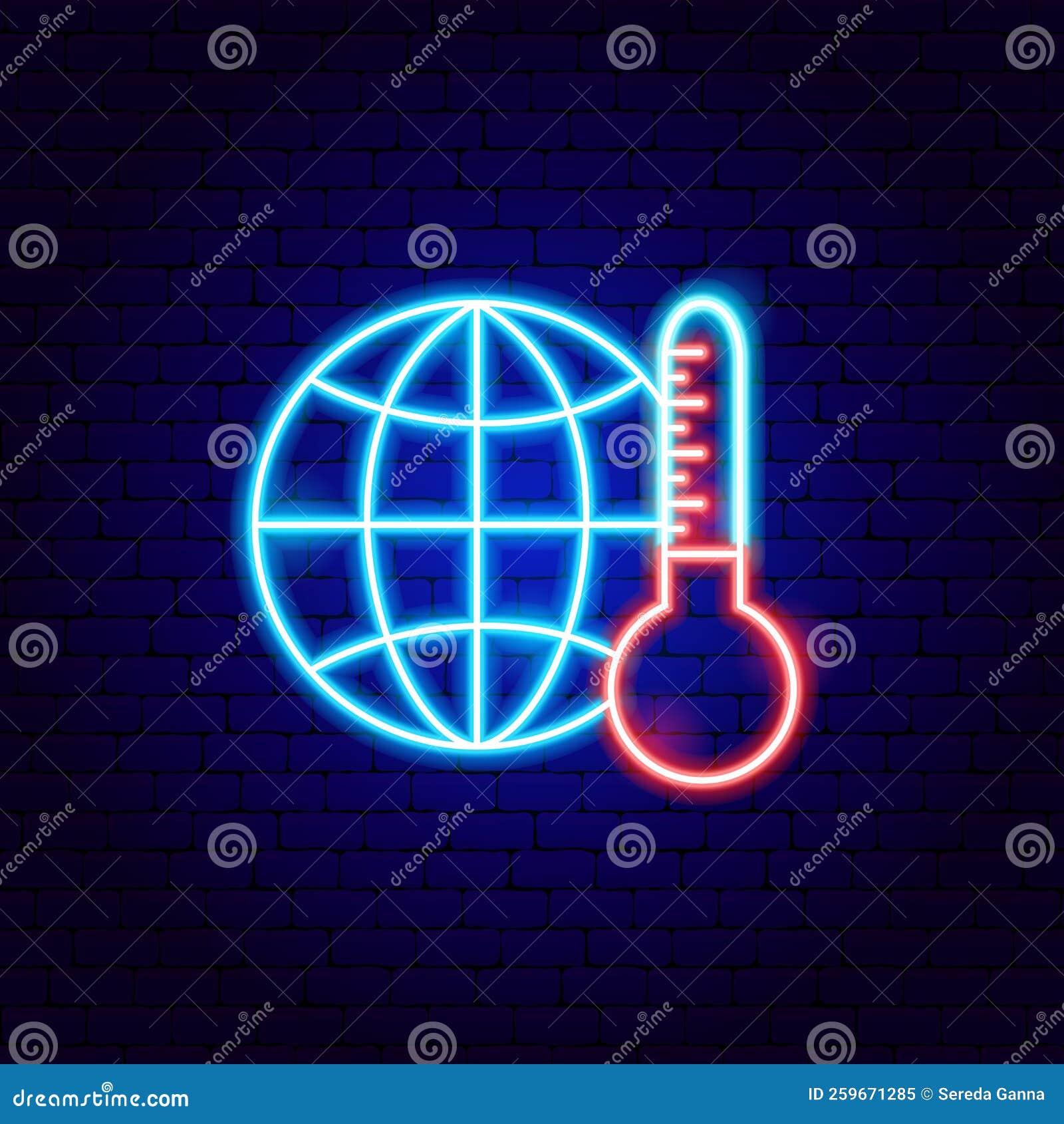 Global Warming Neon Sign stock vector. Illustration of ecology 259671285