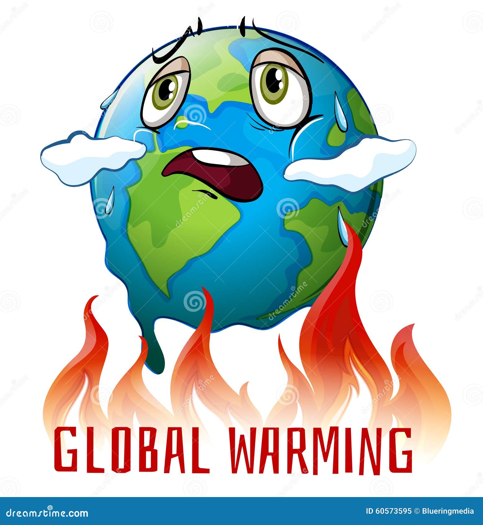 Global Warming Poster With Earth On Fire Stock 