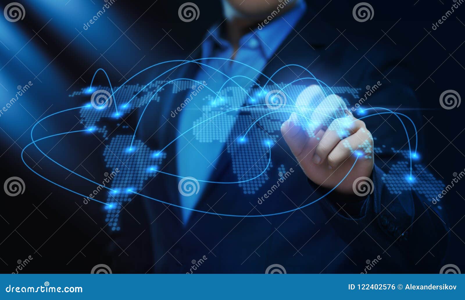 global world communication connection business network internet techology concept