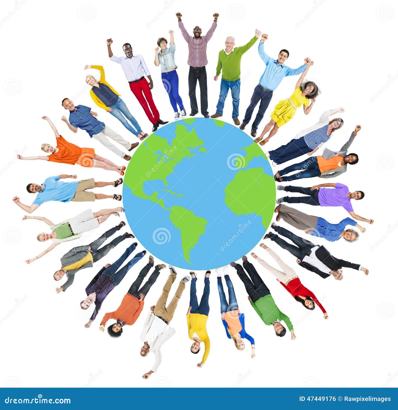 global world map people circle happiness togetherness cheerful c
