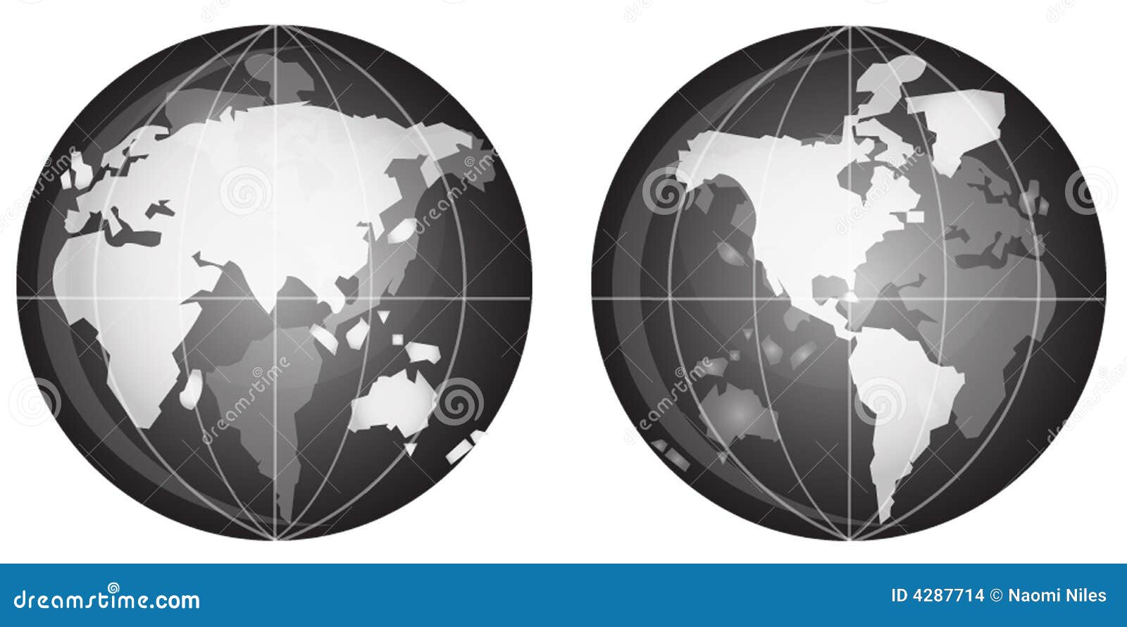 Globe black and white stock illustration. Illustration of africa - 4287714