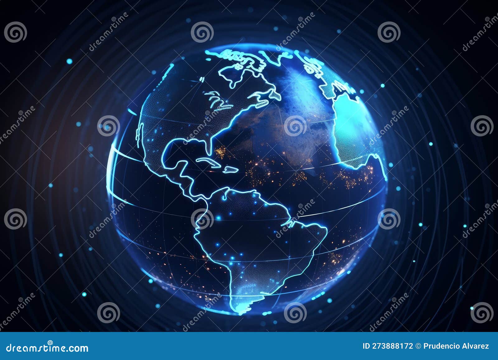 Globe with Communications Satellite Connections Stock Illustration