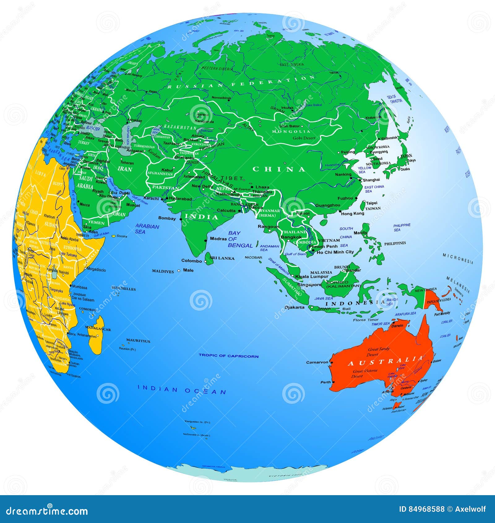 Globe De Continents Et De Pays De Carte Du Monde La Terre De