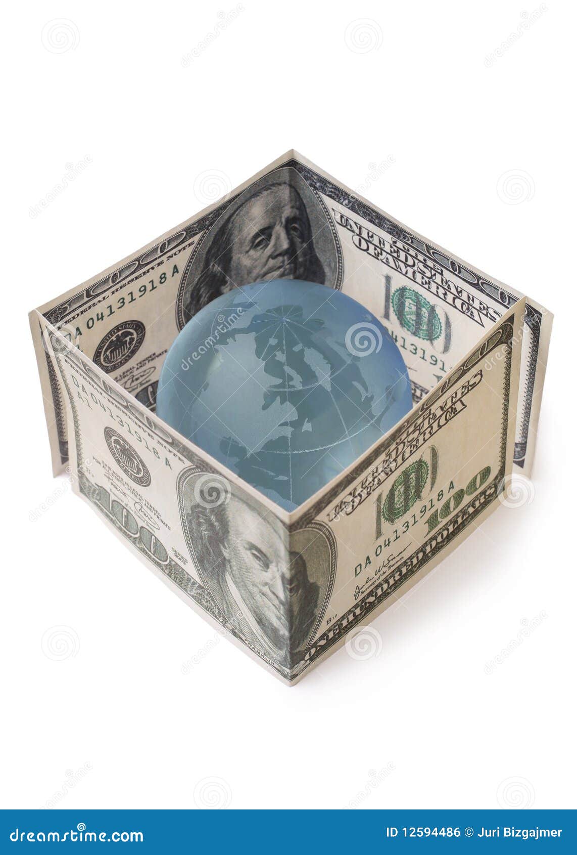Globe and dollars stock photo. Image of inside, meridians 12594486