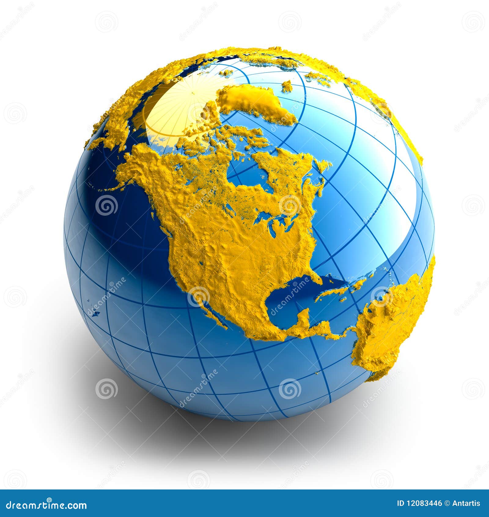 Globe of the Earth with Relief Stock Illustration Illustration of