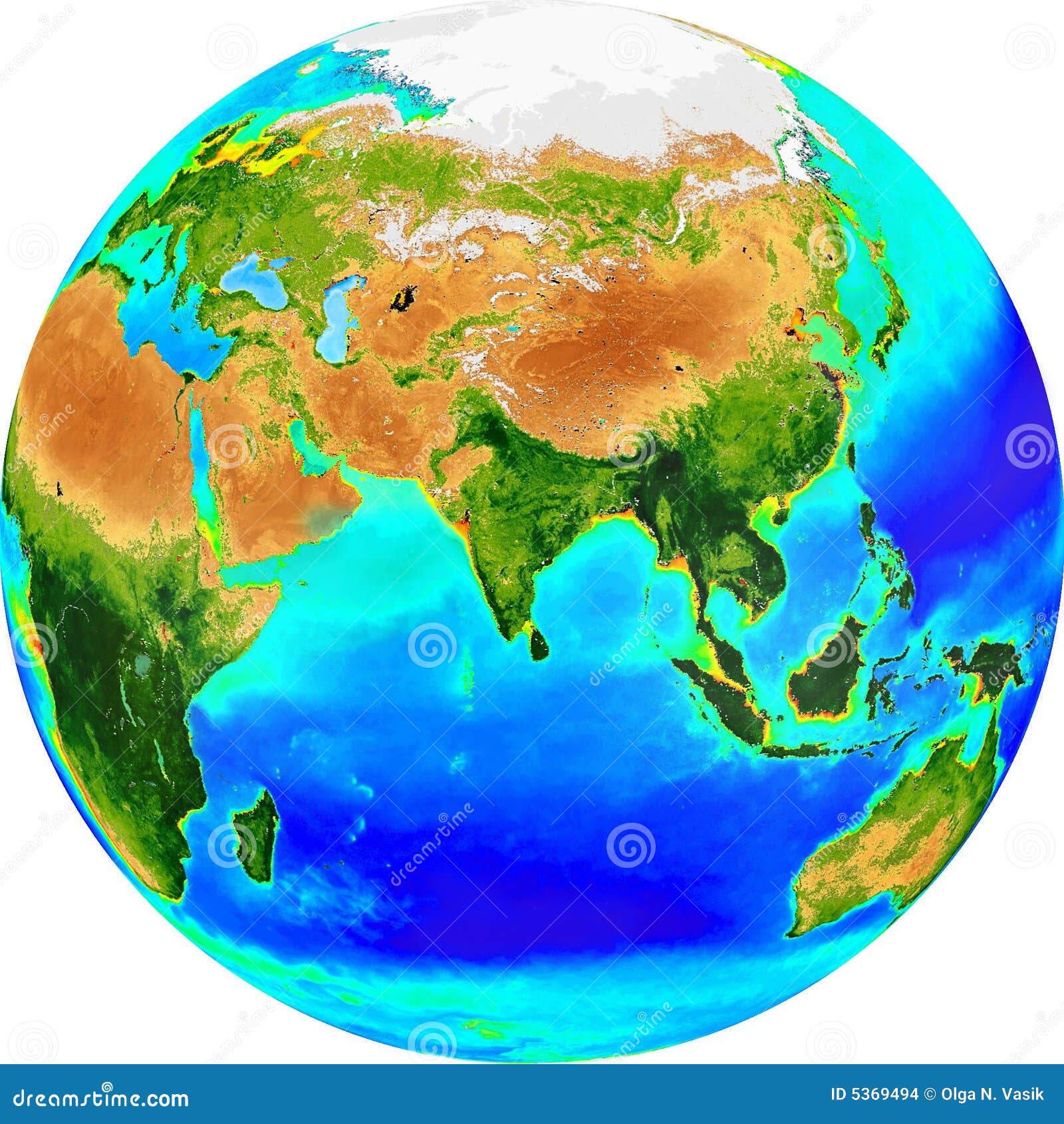 Globe Eurasia Stock Images Image 5369494