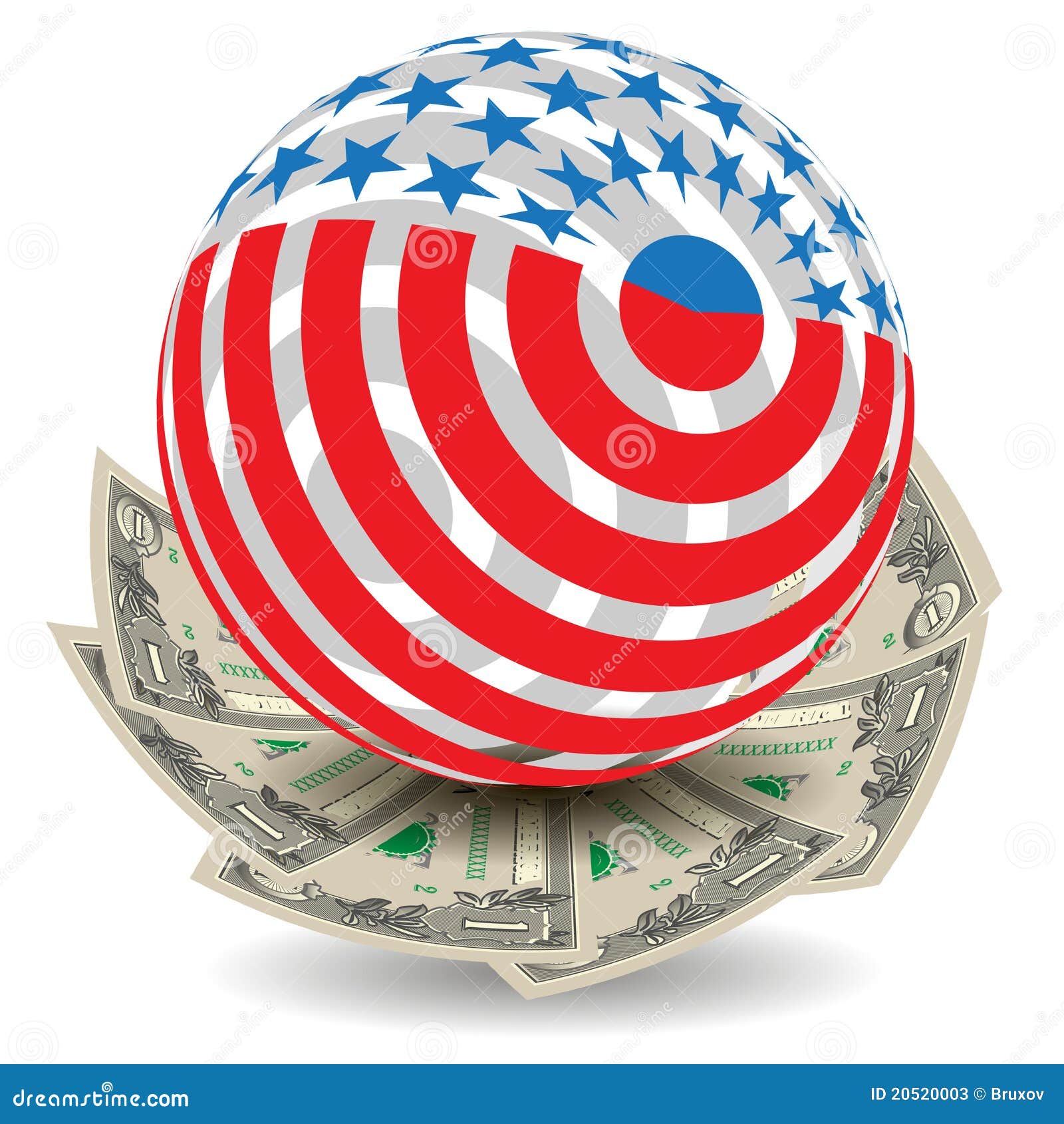 Download Globe flag stock vector. Illustration of white, dollar ...