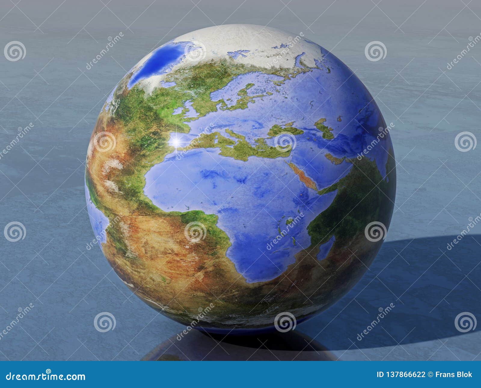 Globe Lafrique Et Europe Inversés De La Terre Illustration