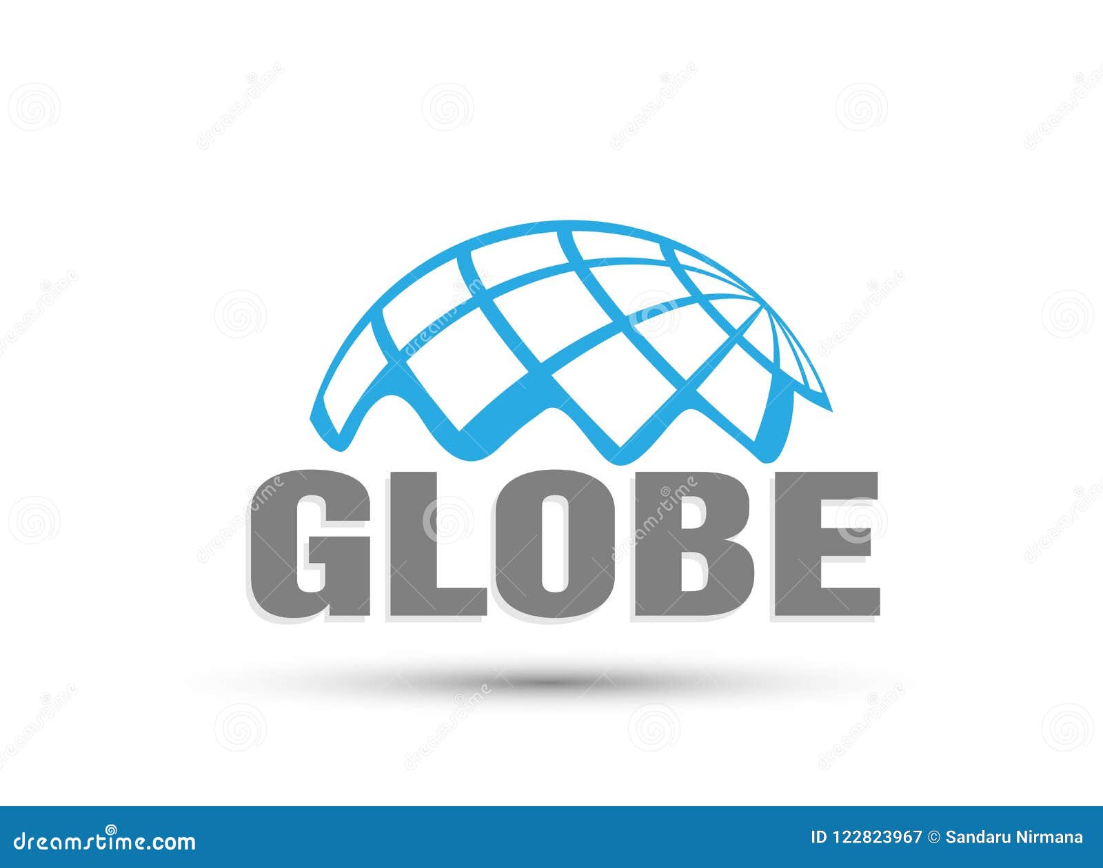 Globe Logo Icon on White Background Stock Vector Illustration of blue