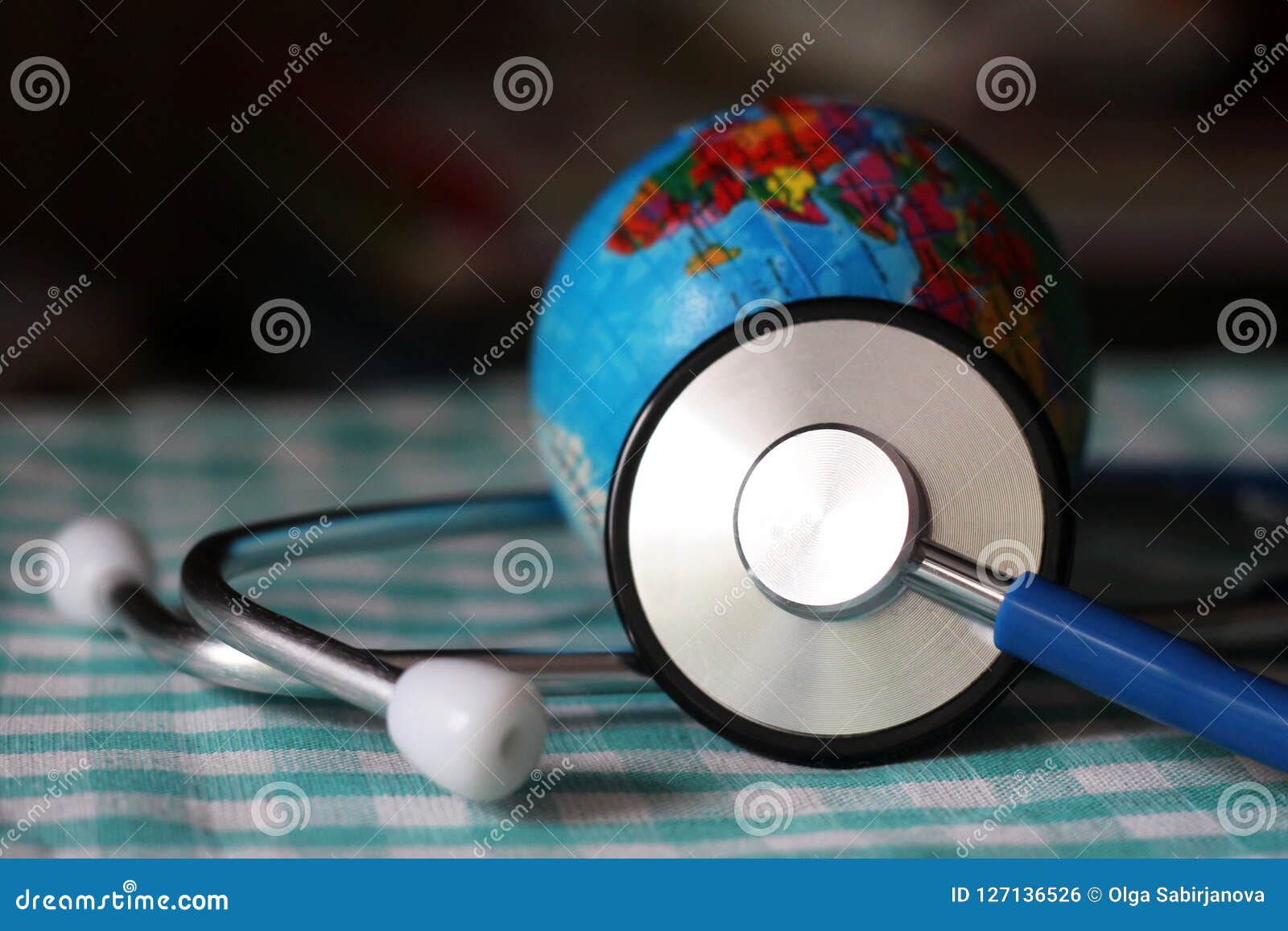Globe Model of the Earth and Stethoscope Stock Photo Image of color, health 127136526