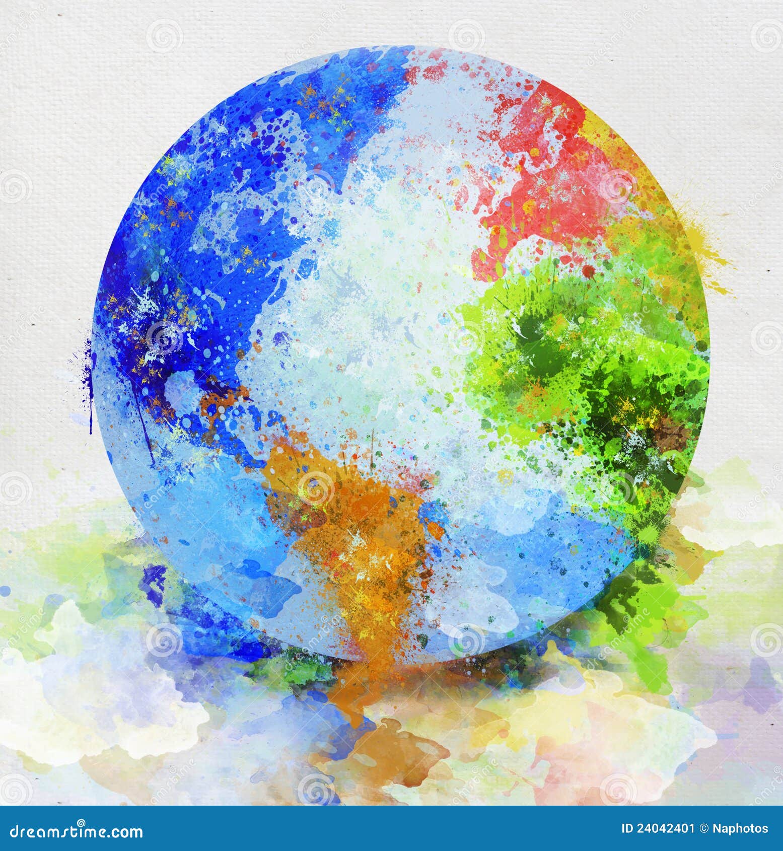 Globe Painting Stock Image - Image: 24042401