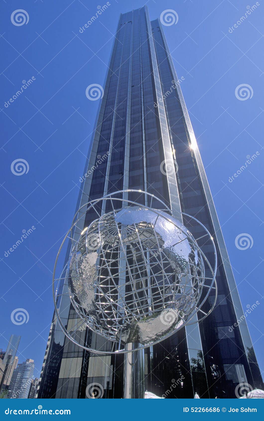 Globe Sculpture in Front of Trump International Hotel and Tower on 59th ...