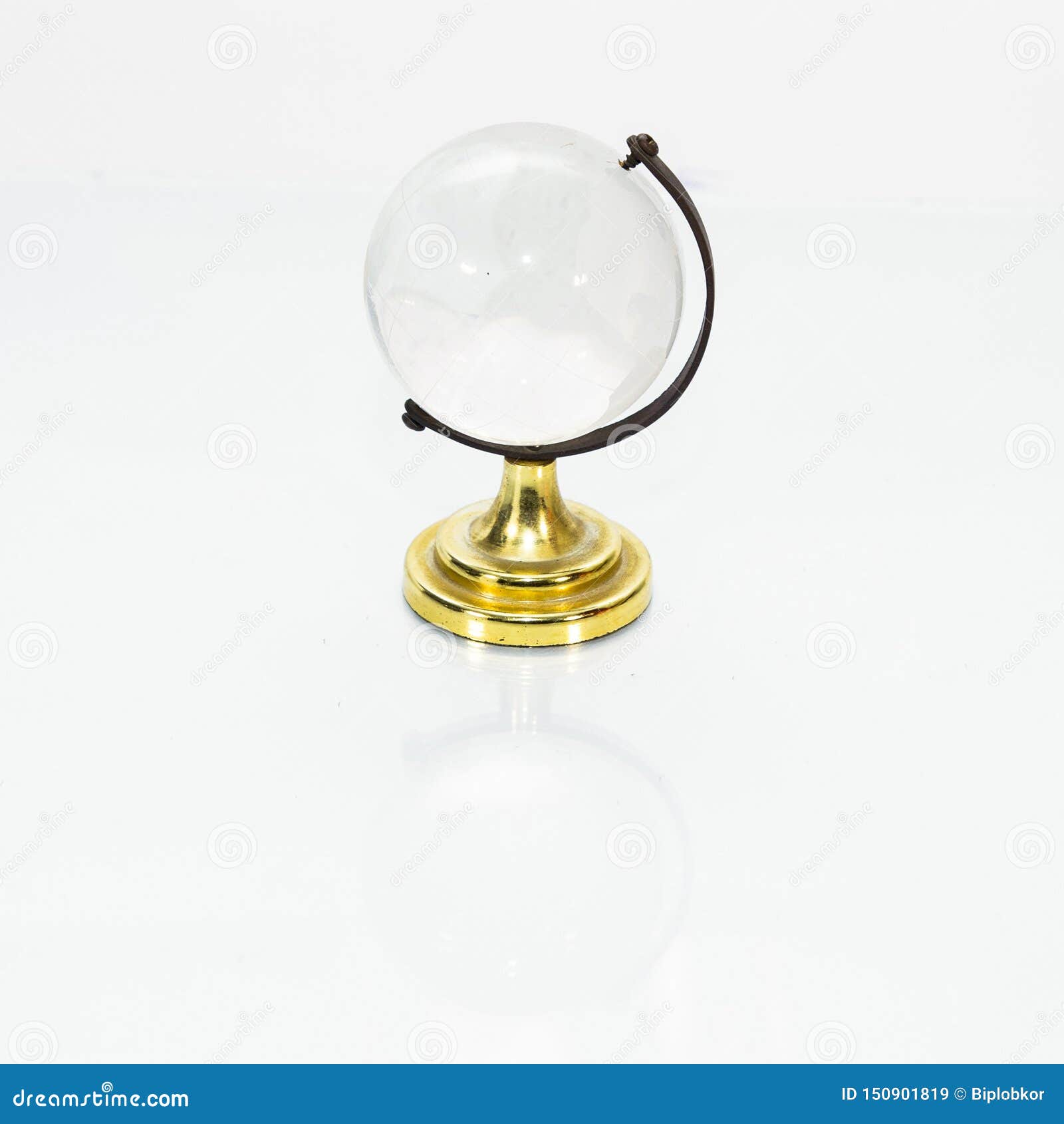 Globe Showpiece In Crystal Glass And Metal Stock Image Image Of