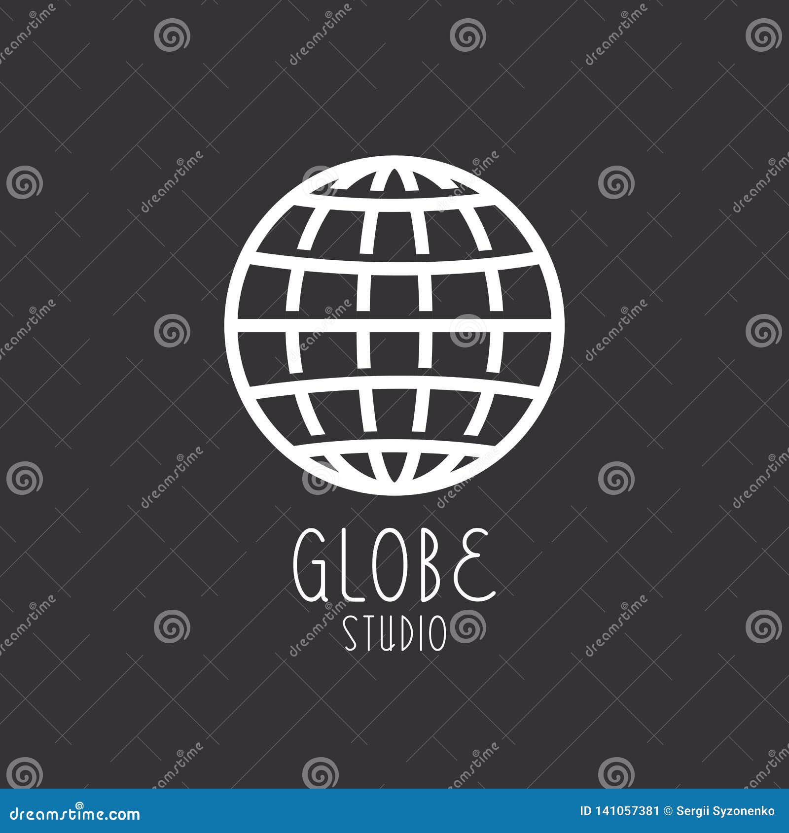 Globe Logo Monogram Mockup, Overlapping Thin Line Modern Symbol, Global ...