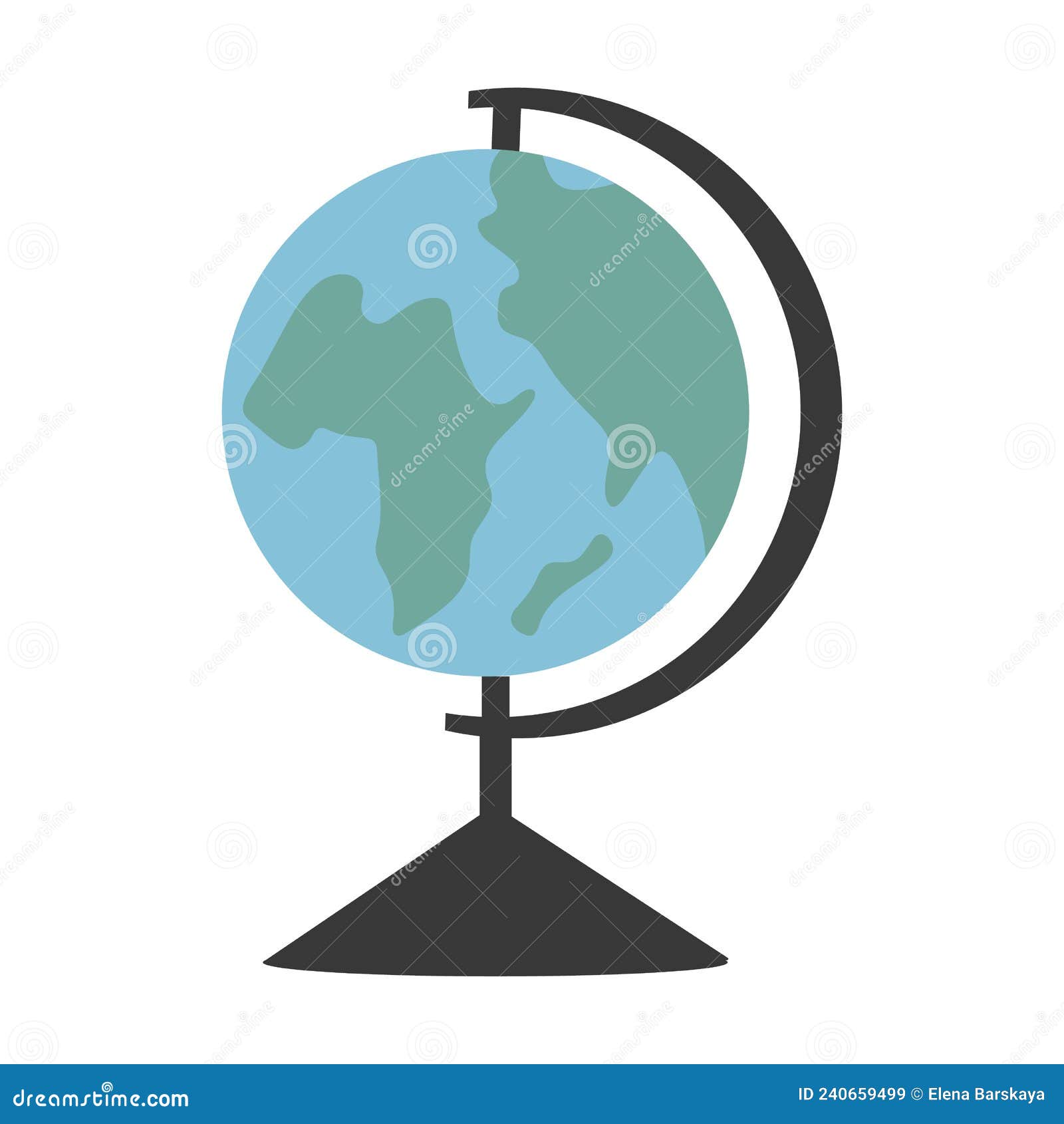 Globe on a Stand on a White Background for Use in Clipart Stock Vector
