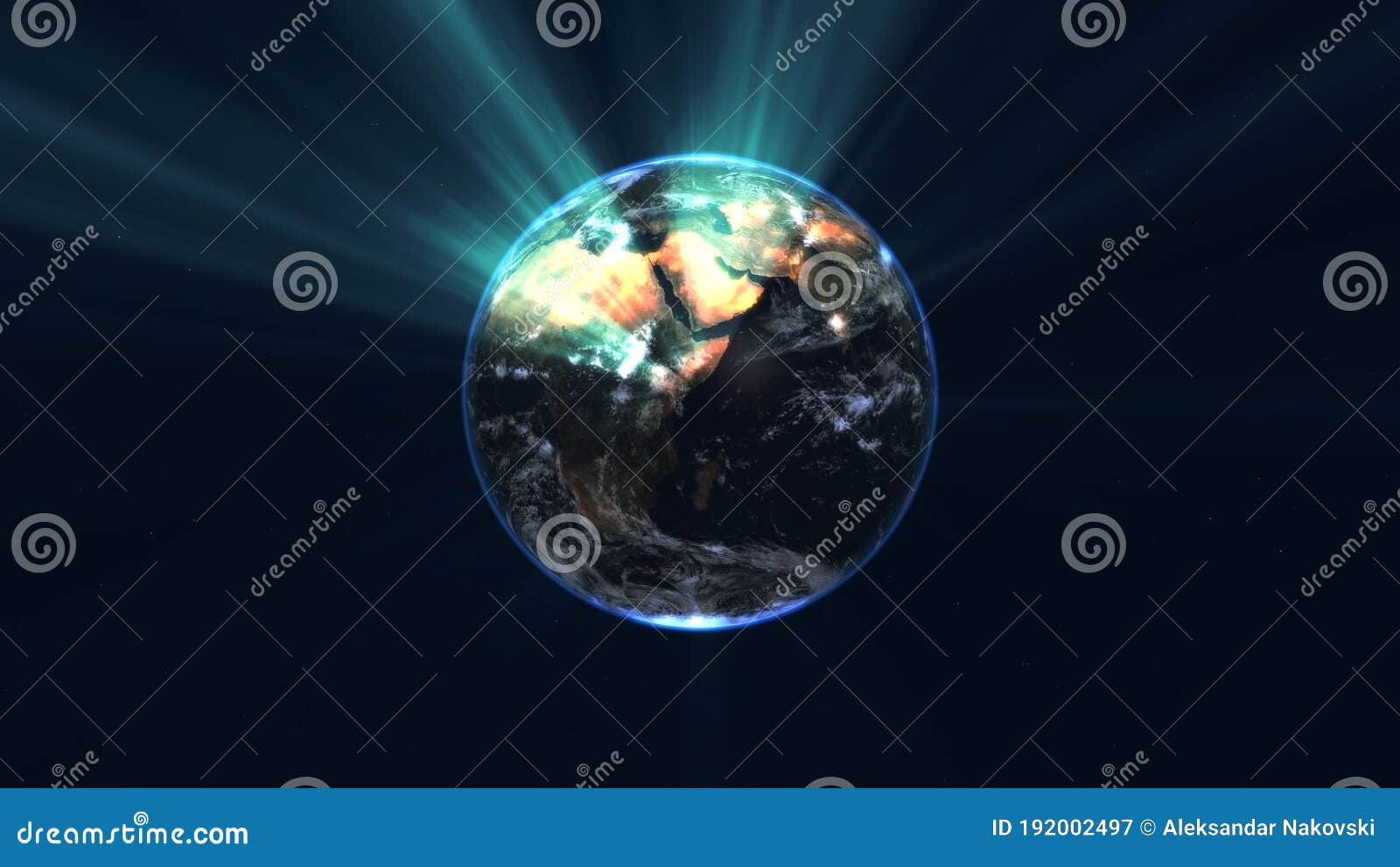 Globe terrestre lumineux rouge