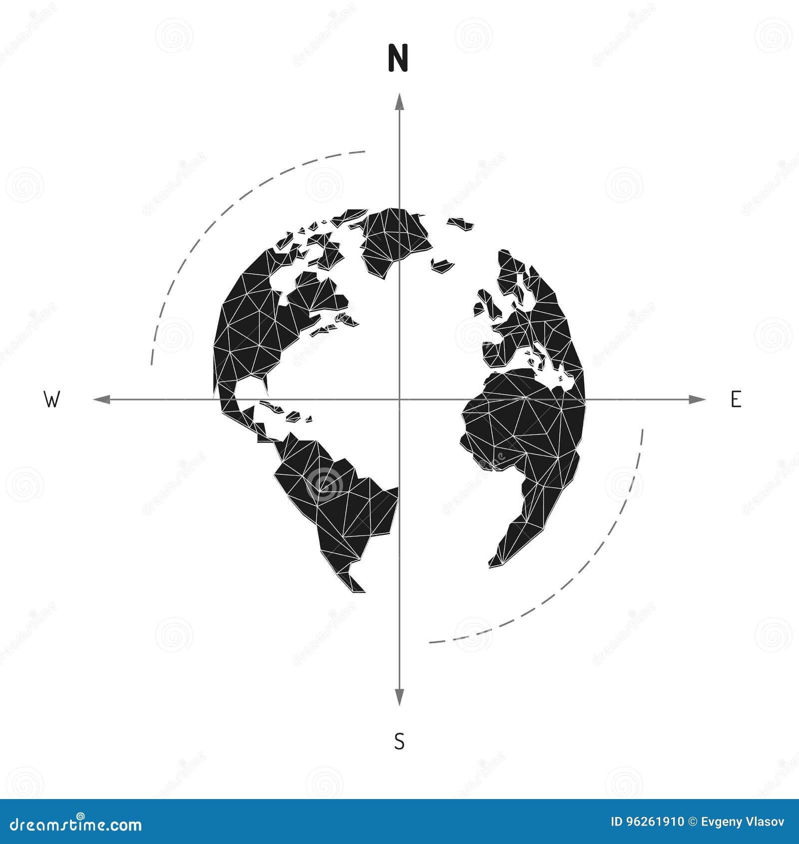 Compass Around the Earth  Great PowerPoint ClipArt for Presentations 