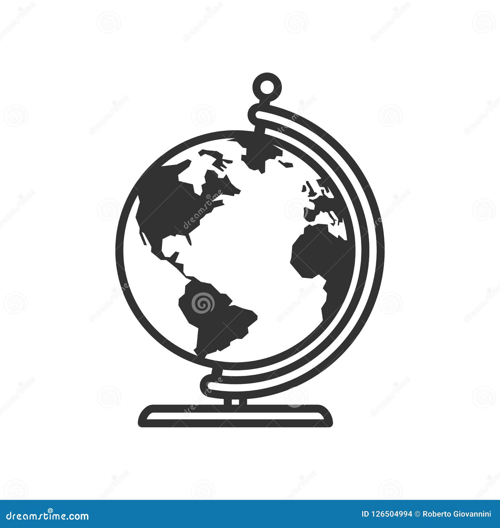 World Map Outline Globe Globe World Map Outline Flat Icon On White Stock Vector - Illustration Of  Application, Logo: 126504994