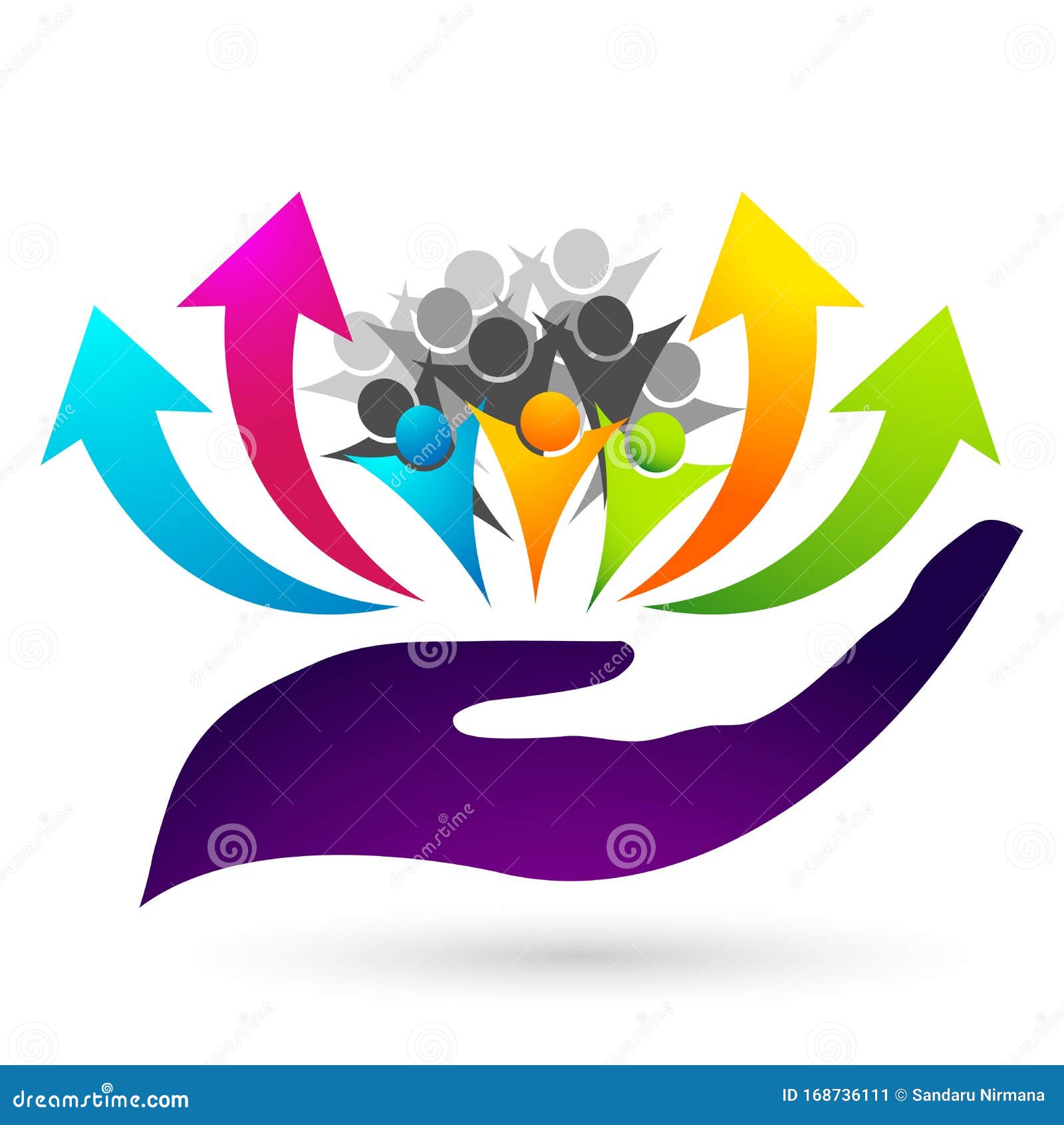 globe world population growing increasing group of people progress successful crowd two arrow celebraating care hands 