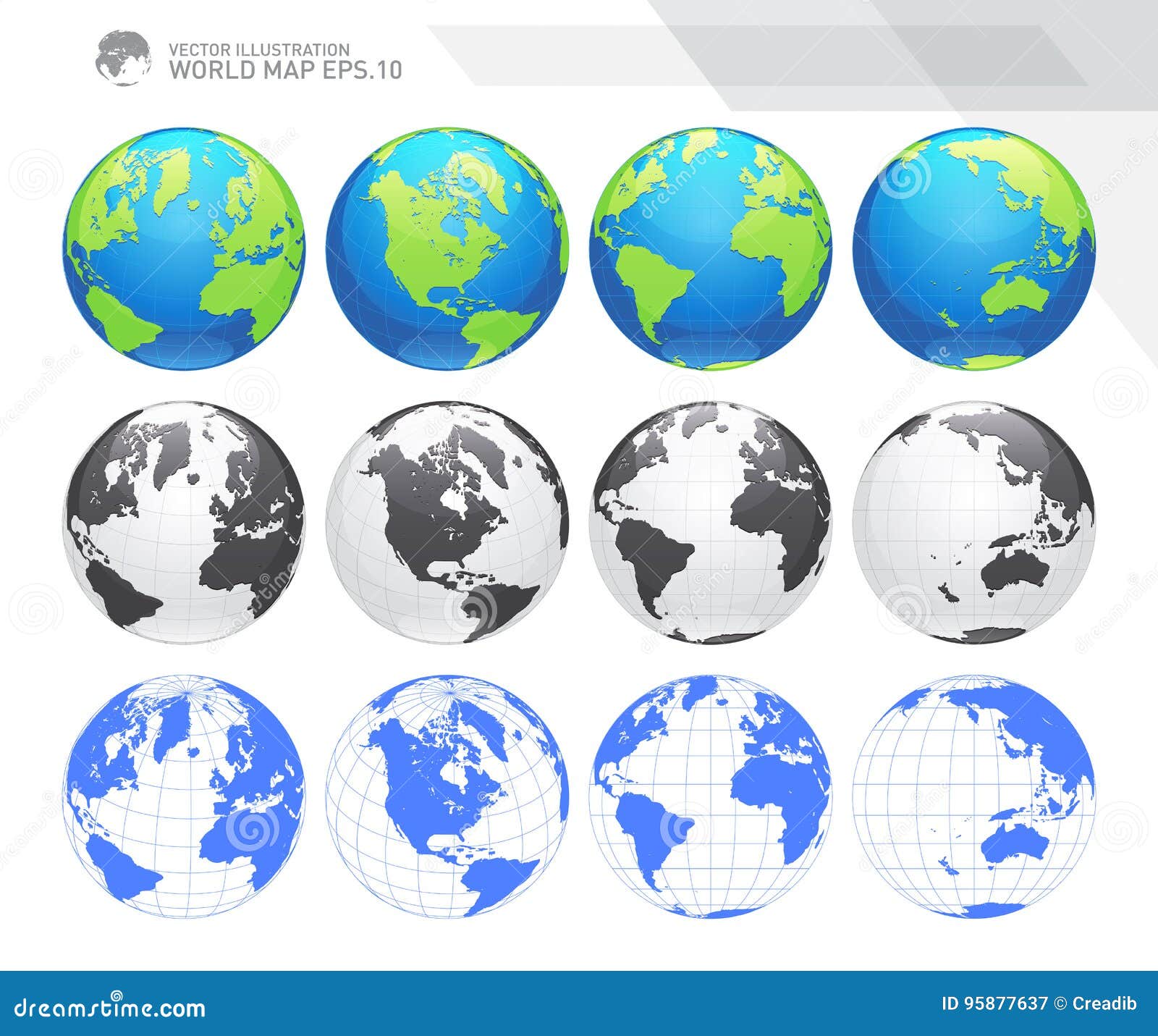 globes showing earth with all continents. digital world globe . dotted world map .