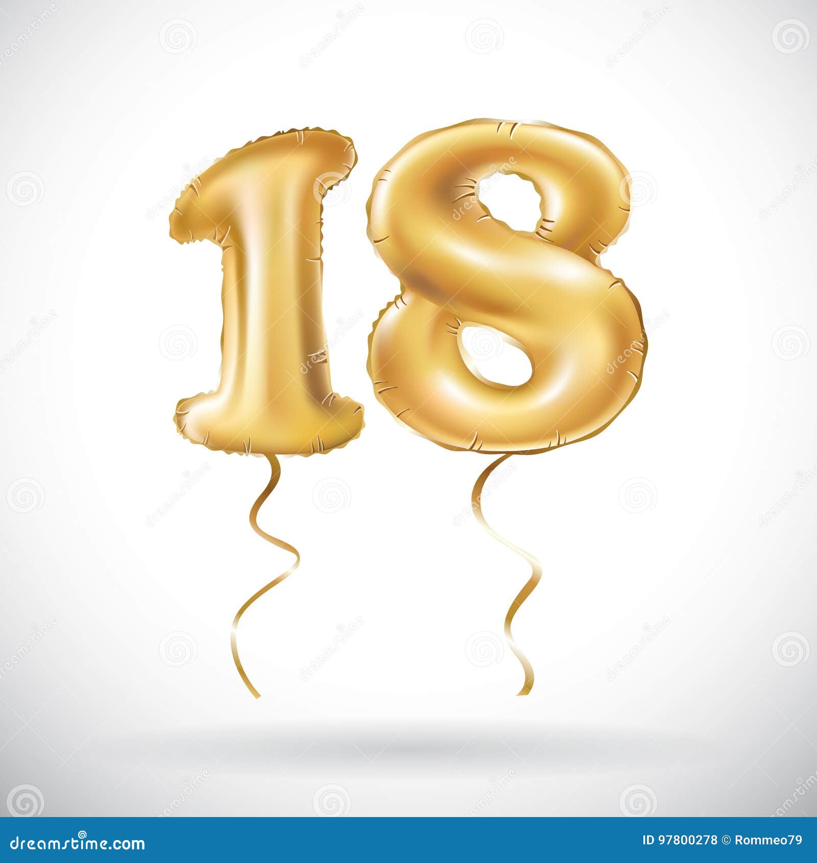 Globo de cumpleaños número 18 de oro, globos de oro de 18, fiesta