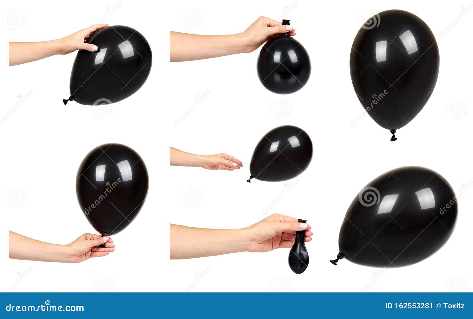 Imagen 3D fondo de globos negros aislados en blanco.Celebraciones y  aniversarios.Fiestas y eventos Stock Illustration