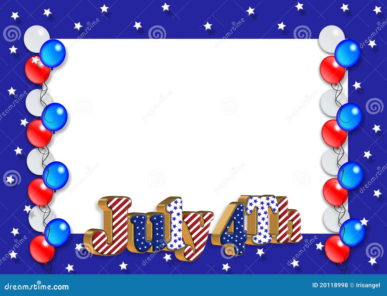 Globos De La Frontera Del 4 De Julio Stock de ilustración - Ilustración de  cintas, democracia: 20118998, image size:1600x1227