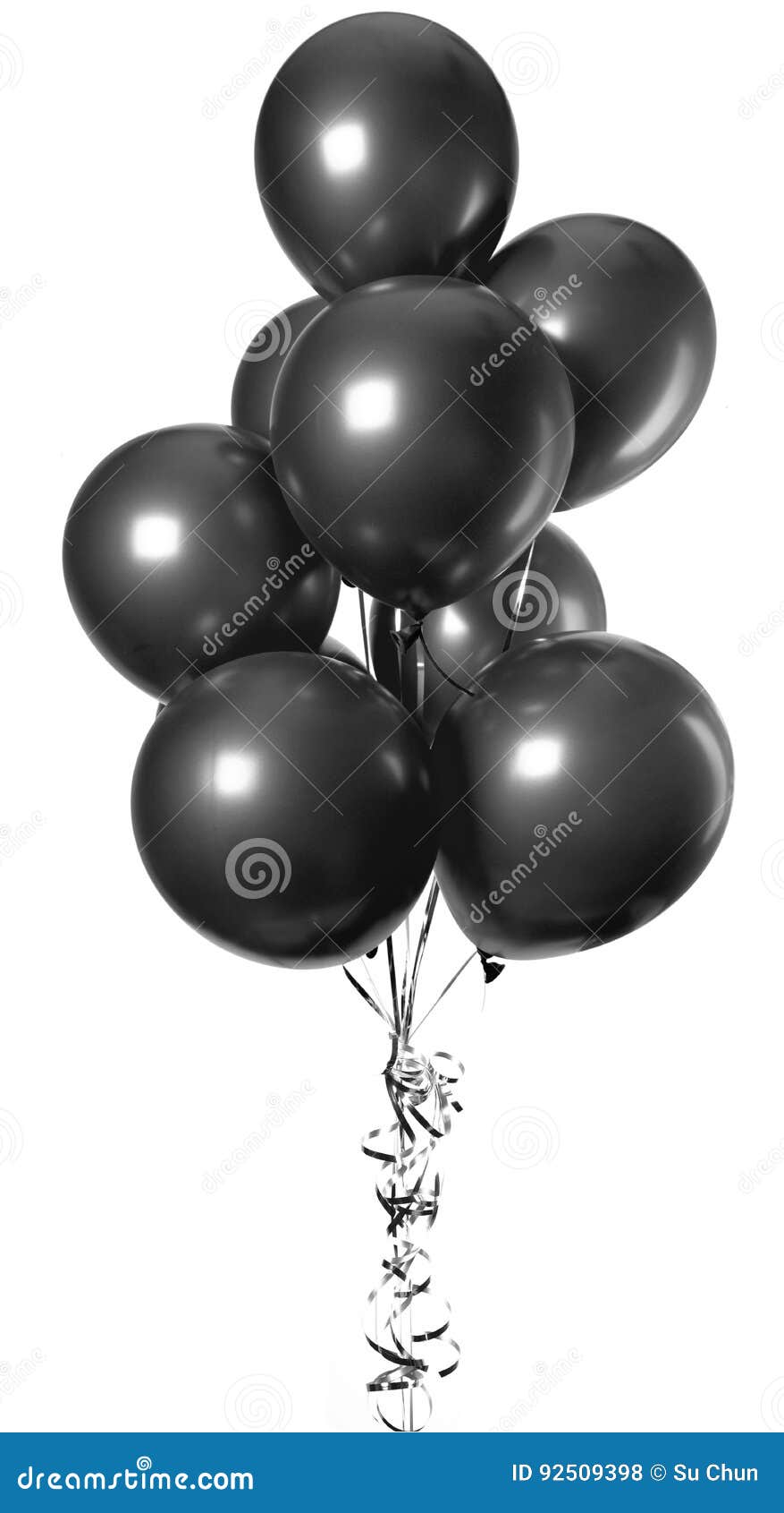 Globos Negros Aislados Sobre Fondo Blanco. Globos De Negro Vector