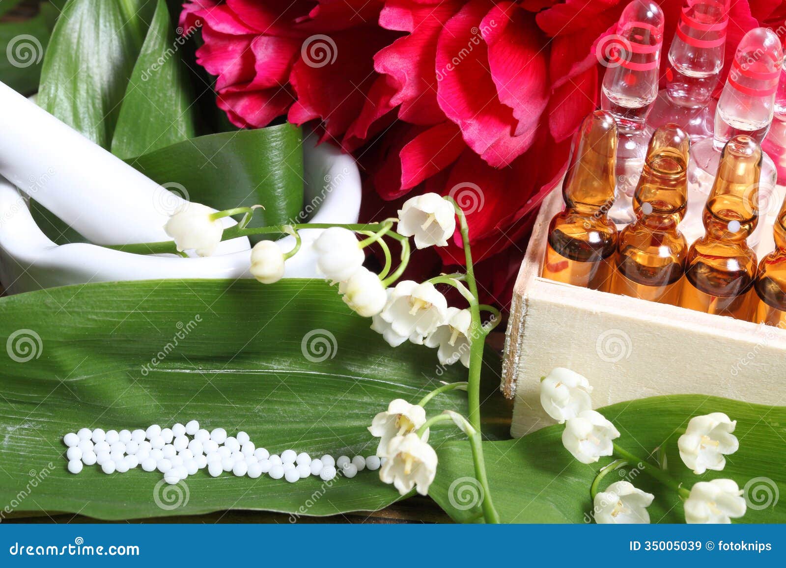 Lily of the valley essential oil in a small bottle. Selective focus. Nature  Stock Photo - Alamy