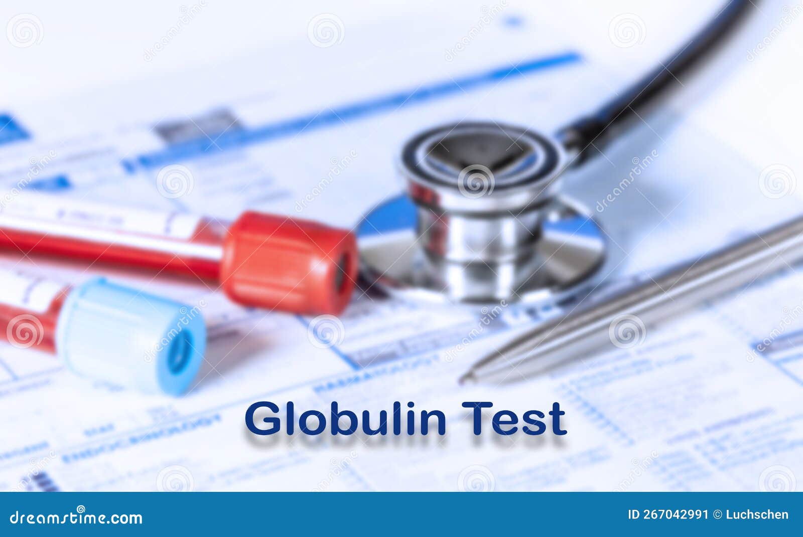 Globulin Test Testing Medical Concept. Checkup List Medical Tests with