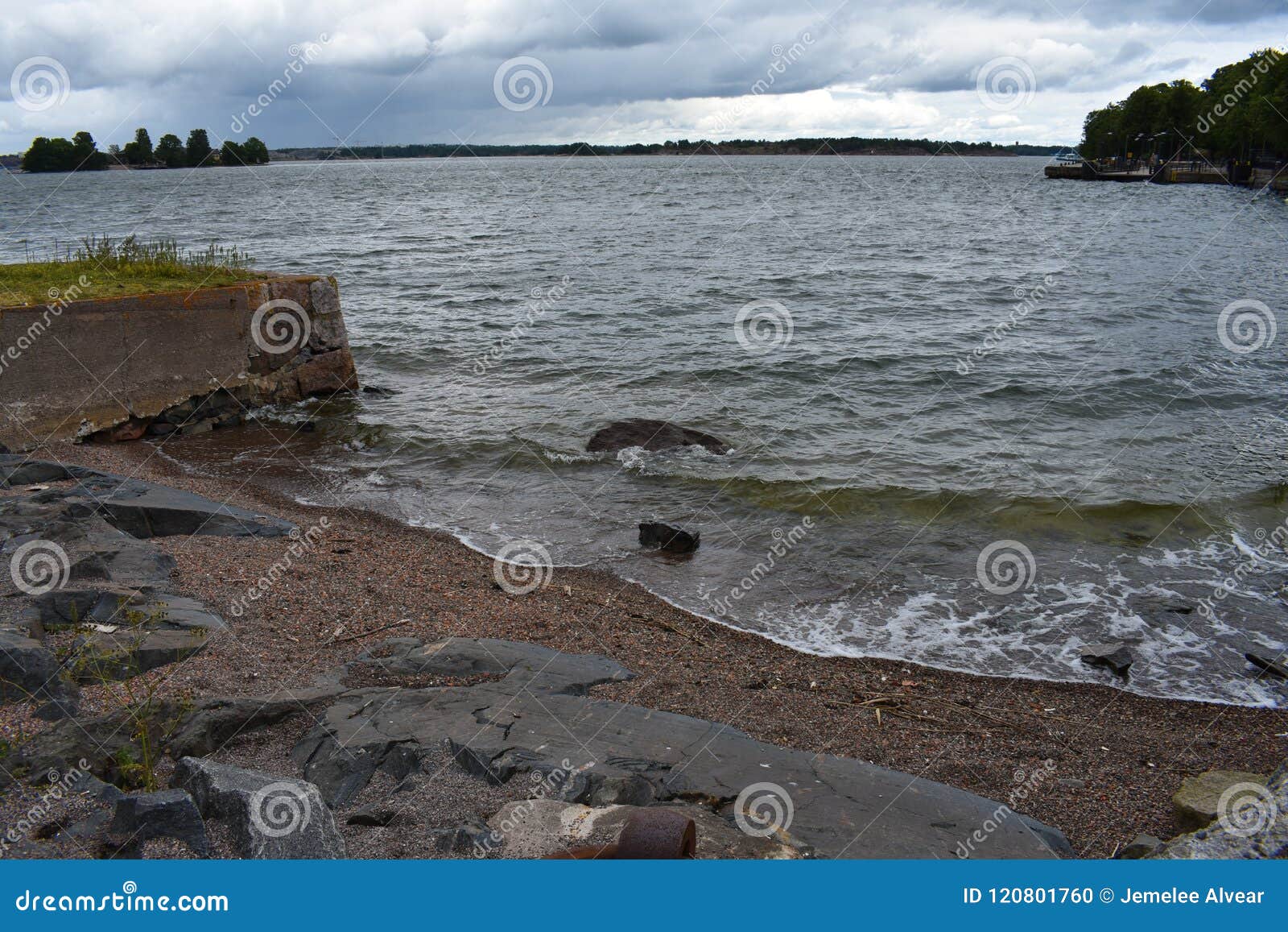 gloomy and windy weather in suomenlinna, finland