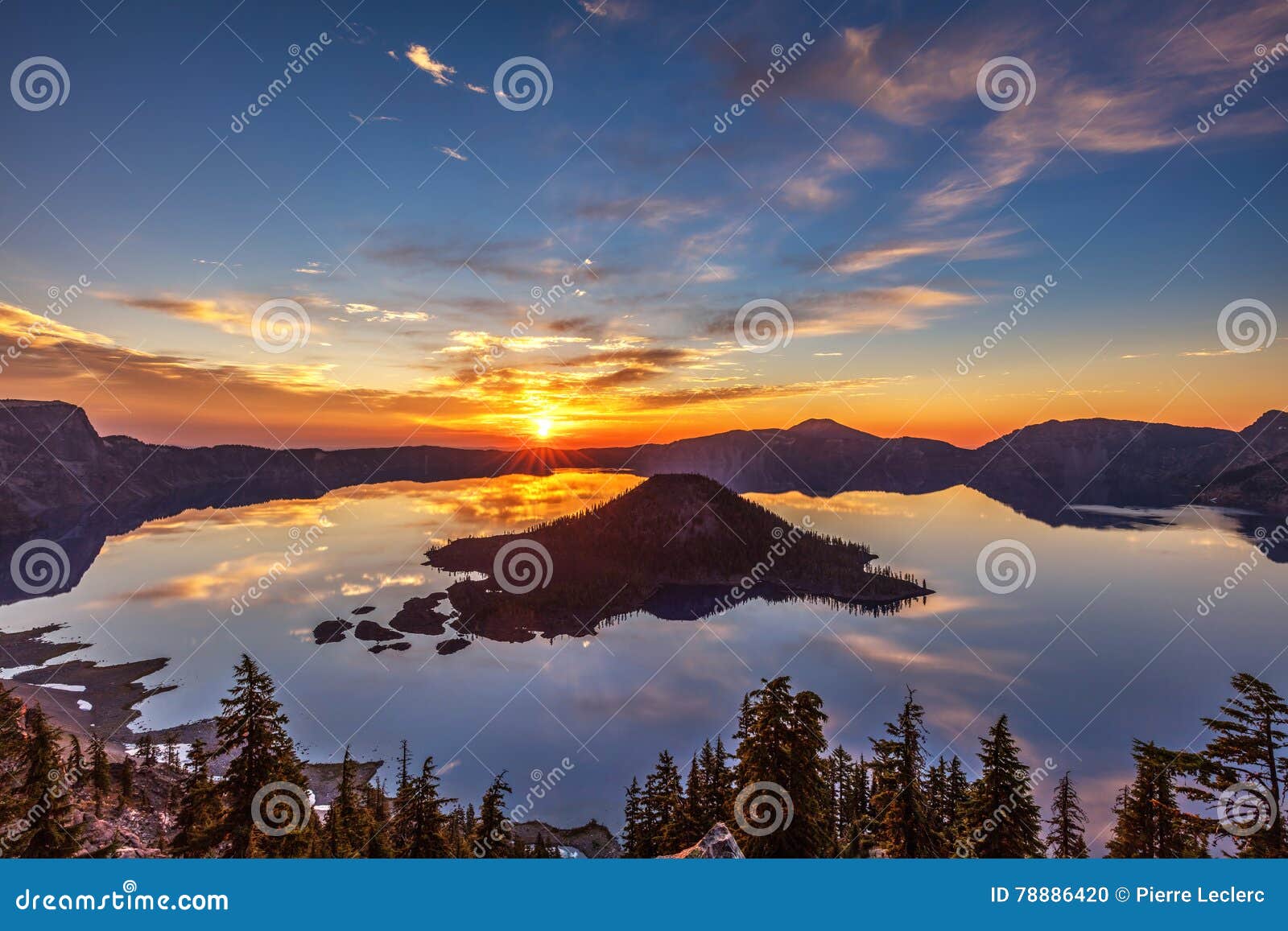 glorious crater lake sunrise