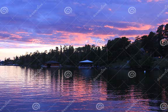 Glorious Sunset Lake Of The Woods Kenora Ontario Stock Image Image Of Small Dramatic