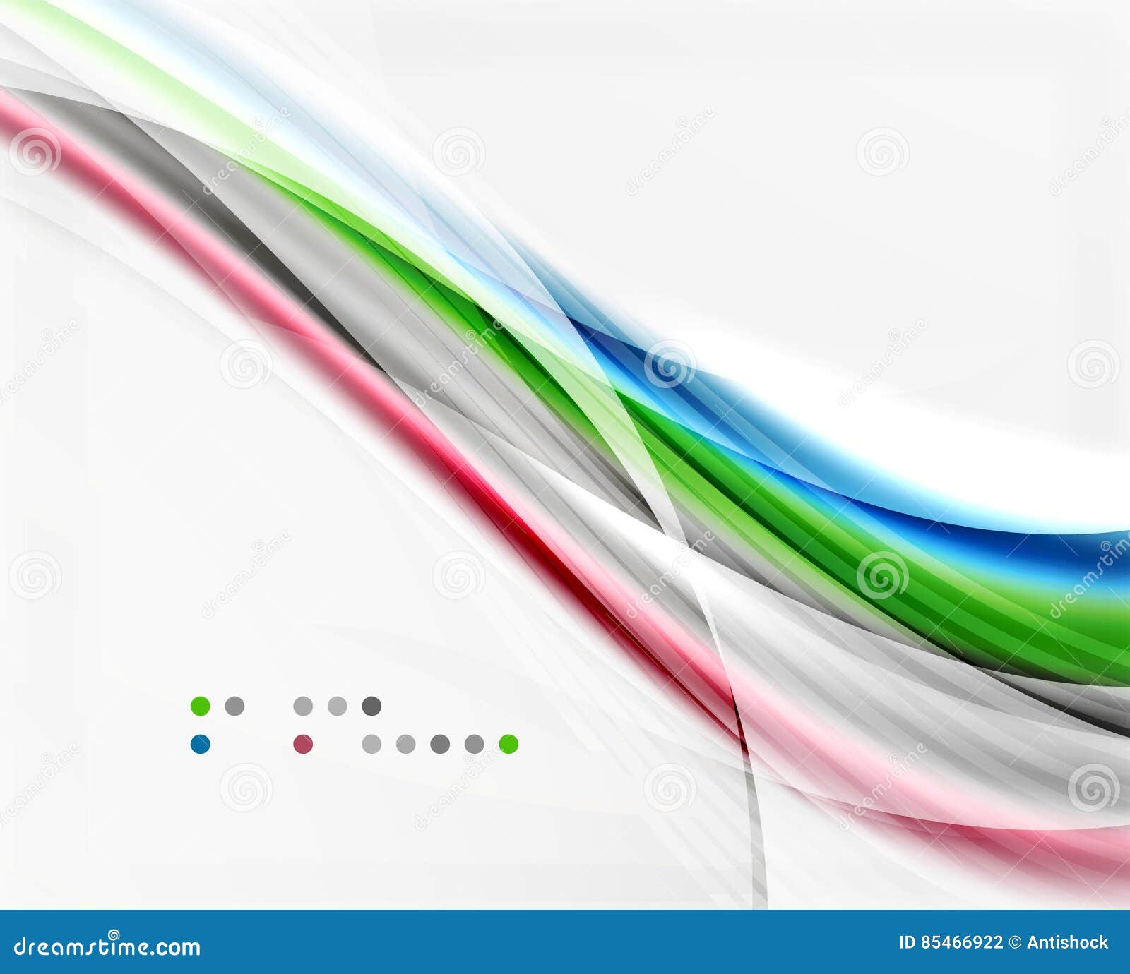 Glossy Blurred Shiny Wave Lines, Colorful Stripes Stock Vector