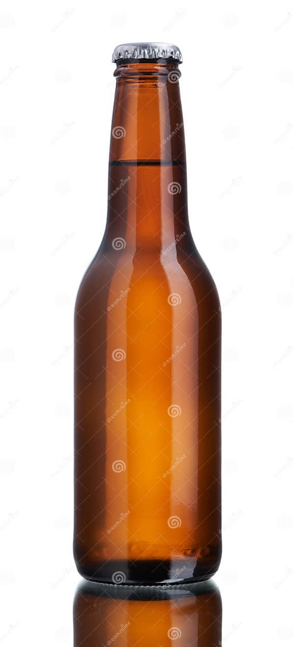 Glossy brown beer bottle stock photo. Image of dark, brown 7370248