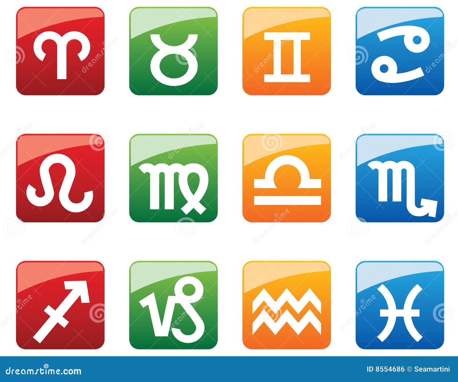 Glossy Buttons with Horoscope Symbols Stock Vector - Illustration of ...